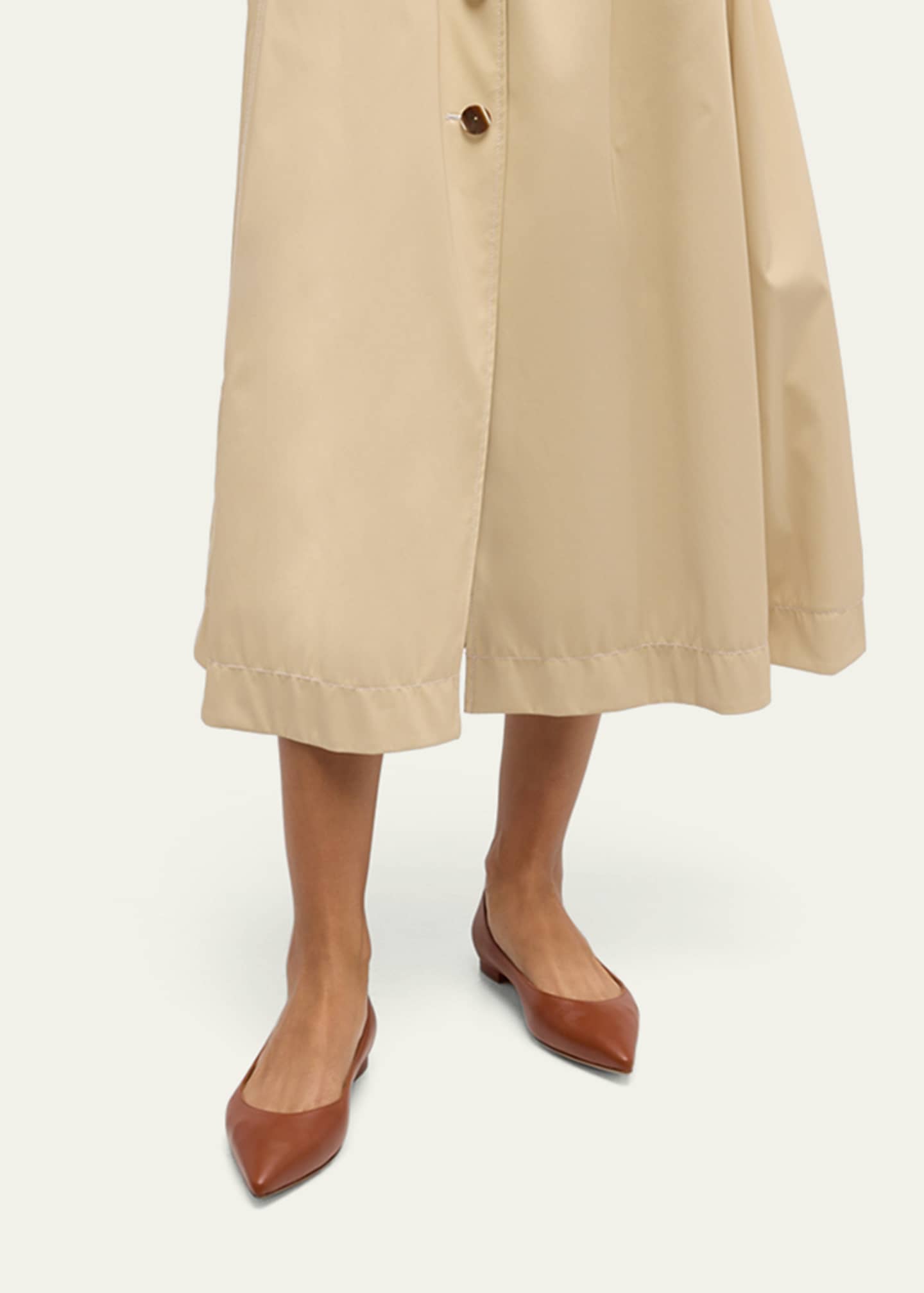 Manolo Blahnik Gala Lambskin Point-Toe Ballerina Flats Image 2 of 5