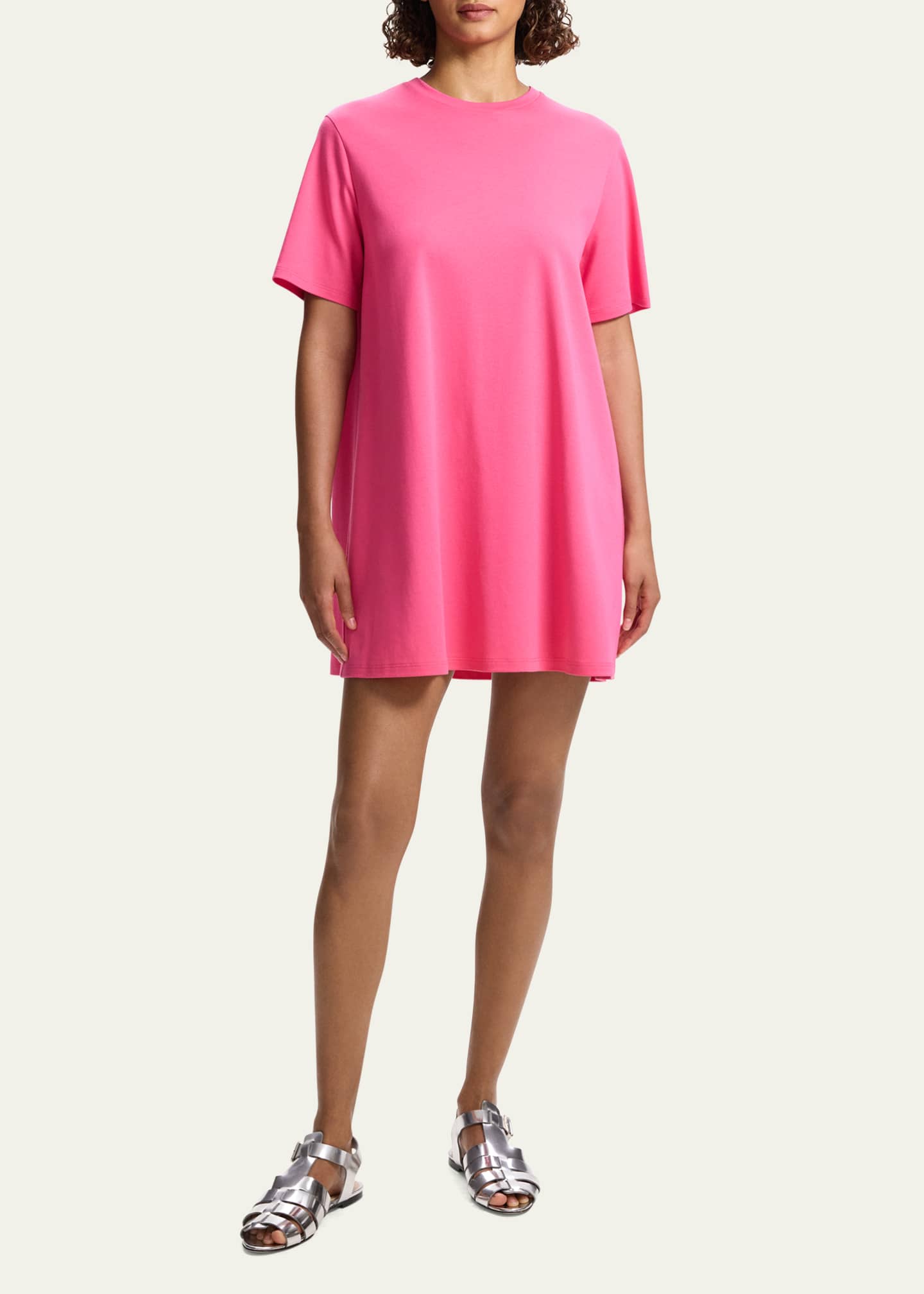 Theory Oversized Cotton Tee Mini Dress Image 2 of 5