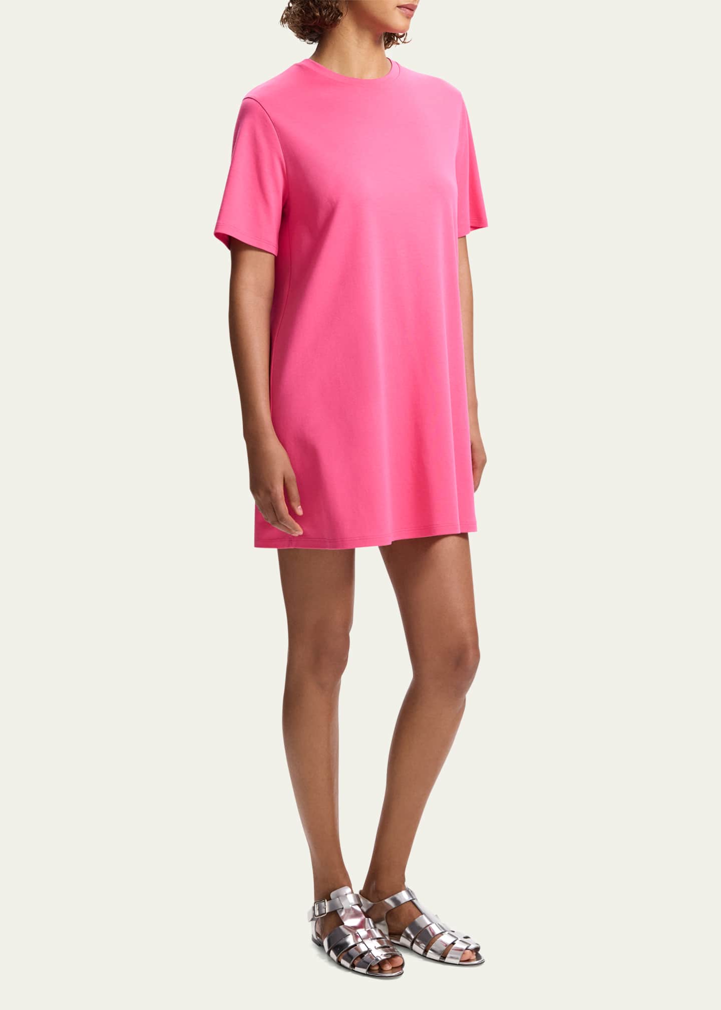 Theory Oversized Cotton Tee Mini Dress Image 4 of 5