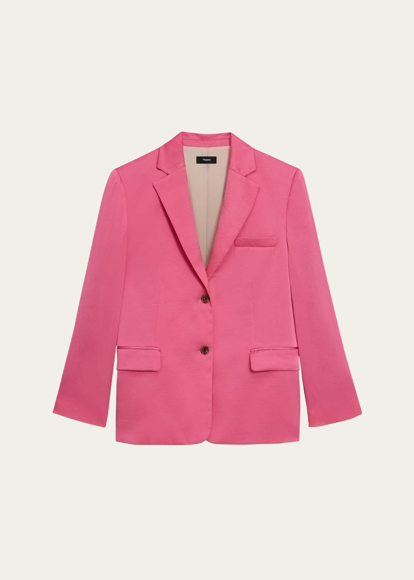Theory Crushed Satin Two Button Blazer