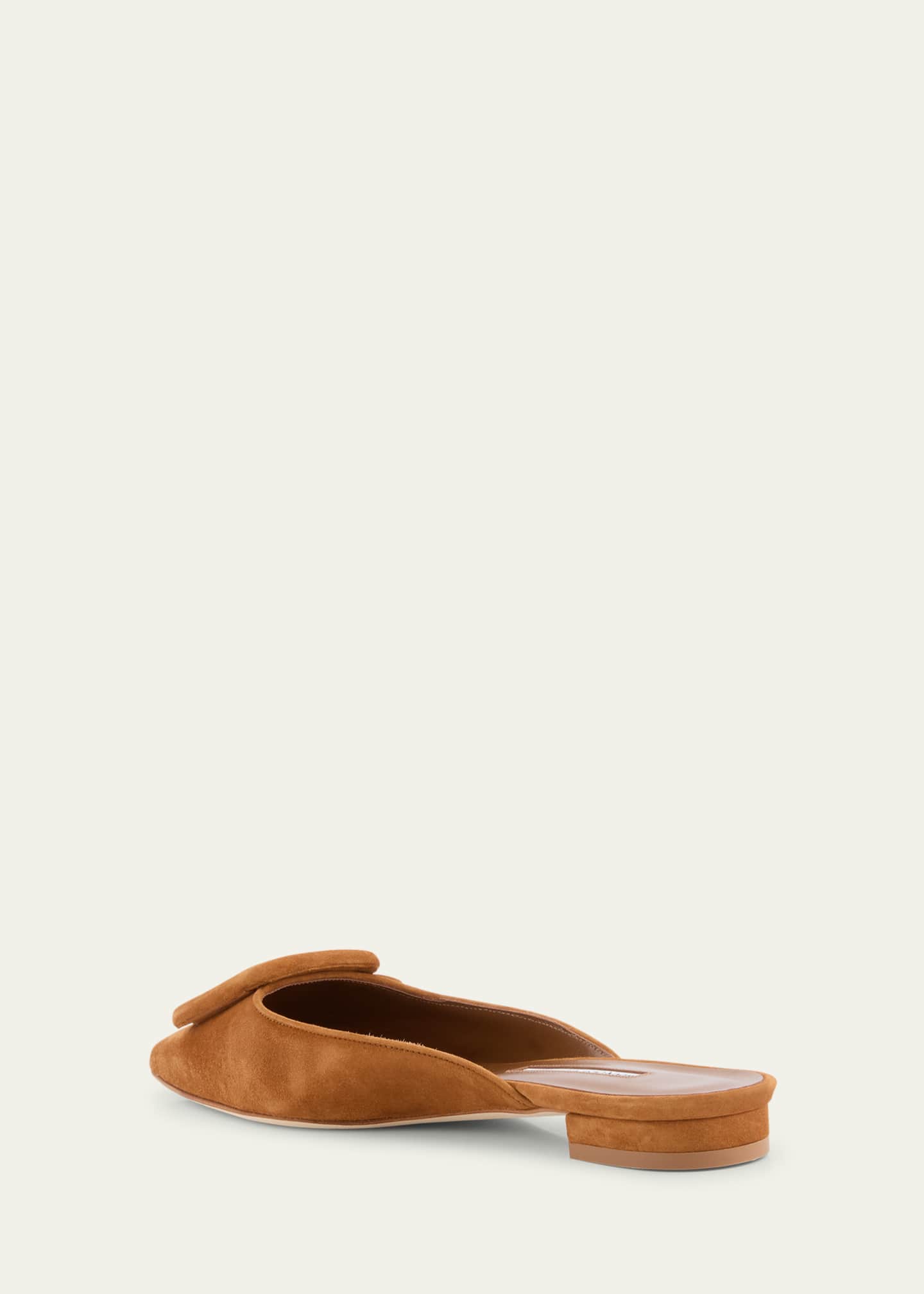 Manolo Blahnik Maysale Suede Buckle Ballerina Mules Image 2 of 4