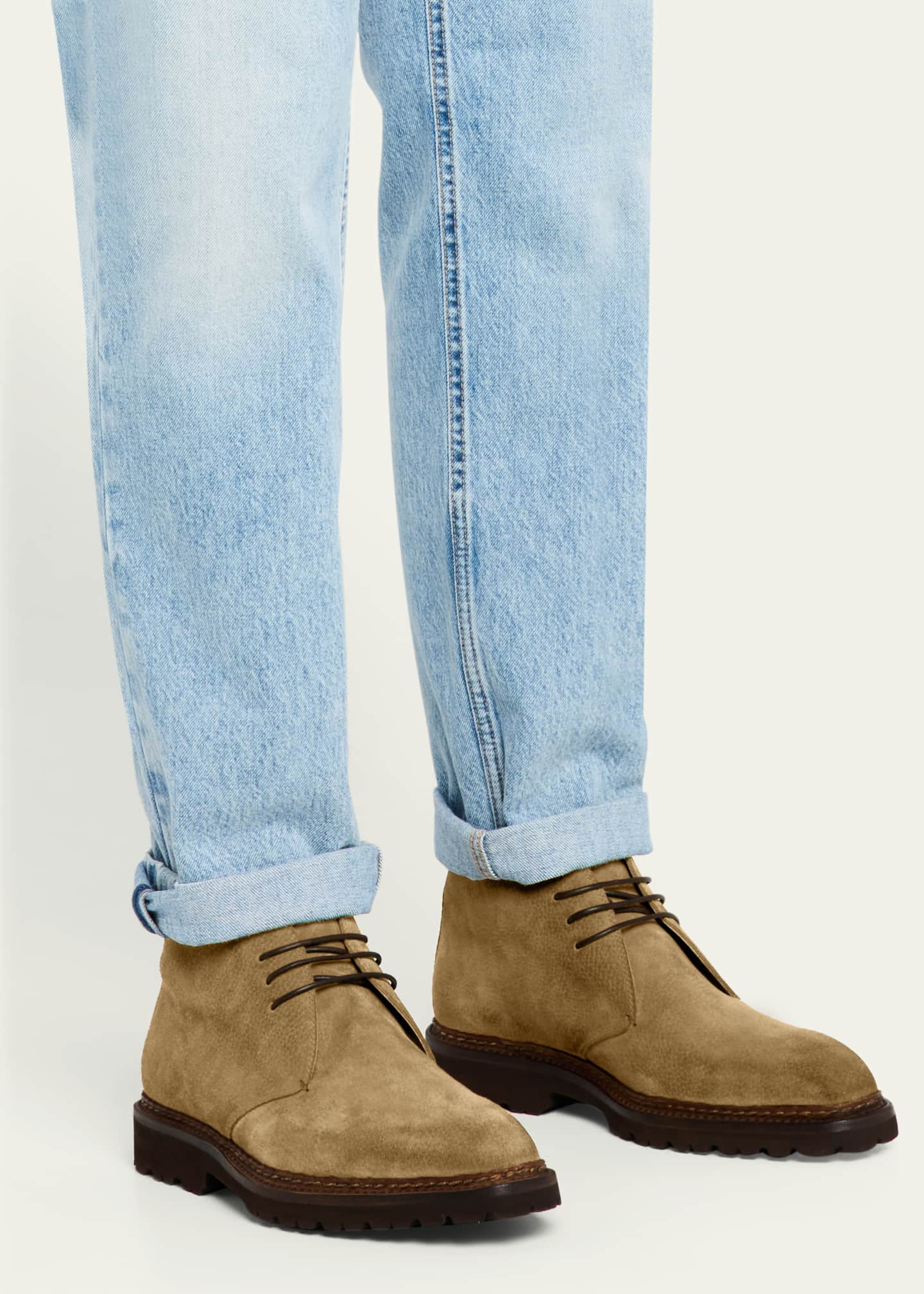 Bontoni Men's Desert Norwegian Grained Suede Chukka Boots Image 2 of 6