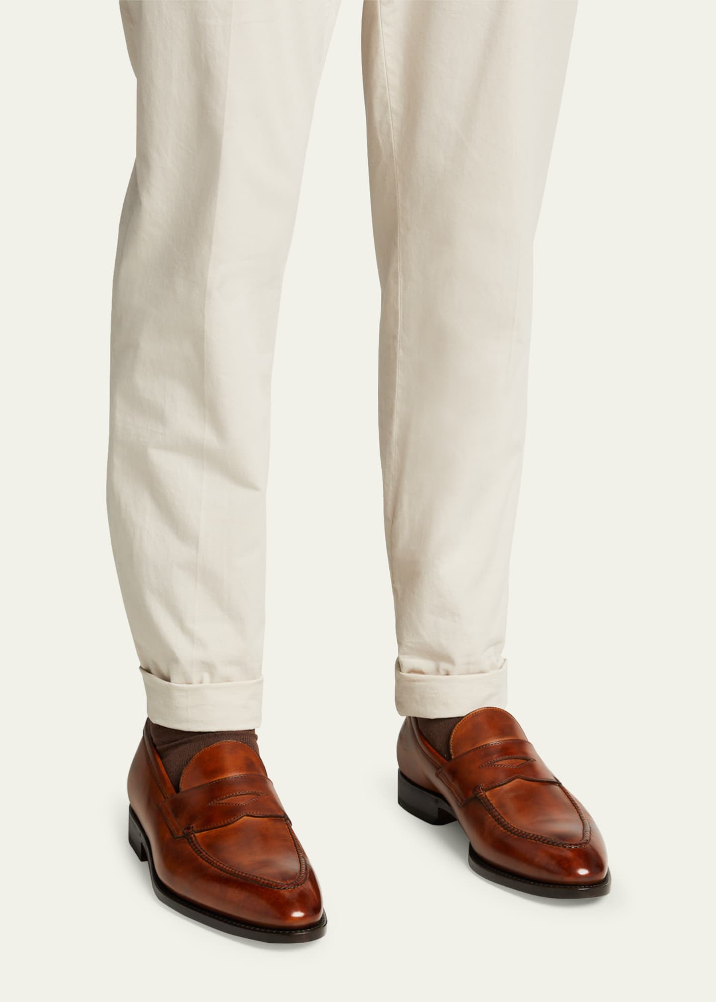 Bontoni Men's Principe Leather Penny Loafers Image 2 of 5