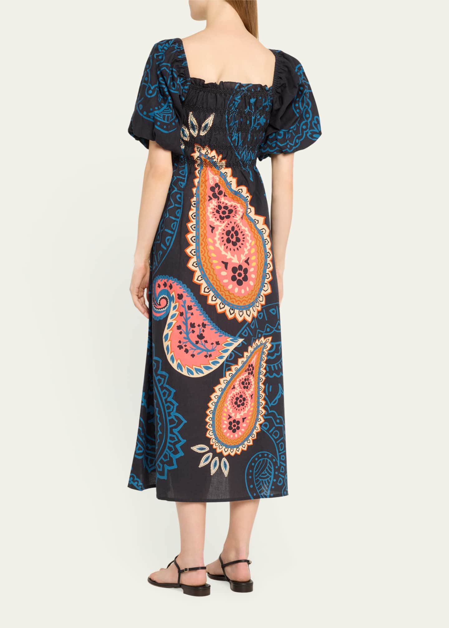 Verandah Paisley Printed Smocked Maxi Dress Image 3 of 5