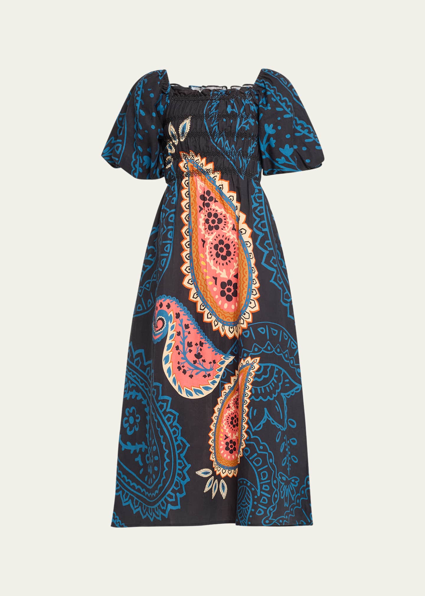 Verandah Paisley Printed Smocked Maxi Dress Image 1 of 5
