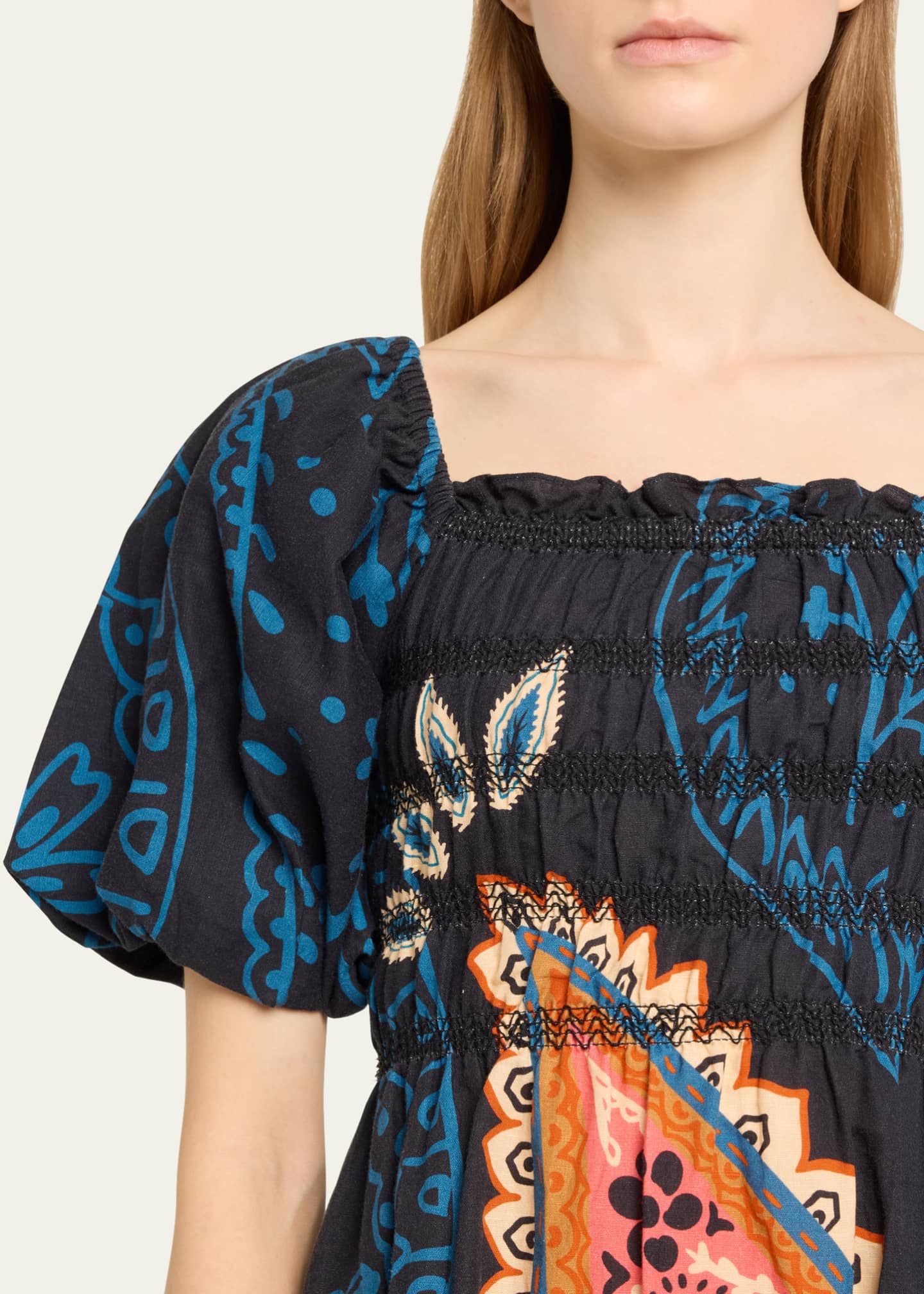 Verandah Paisley Printed Smocked Maxi Dress Image 5 of 5