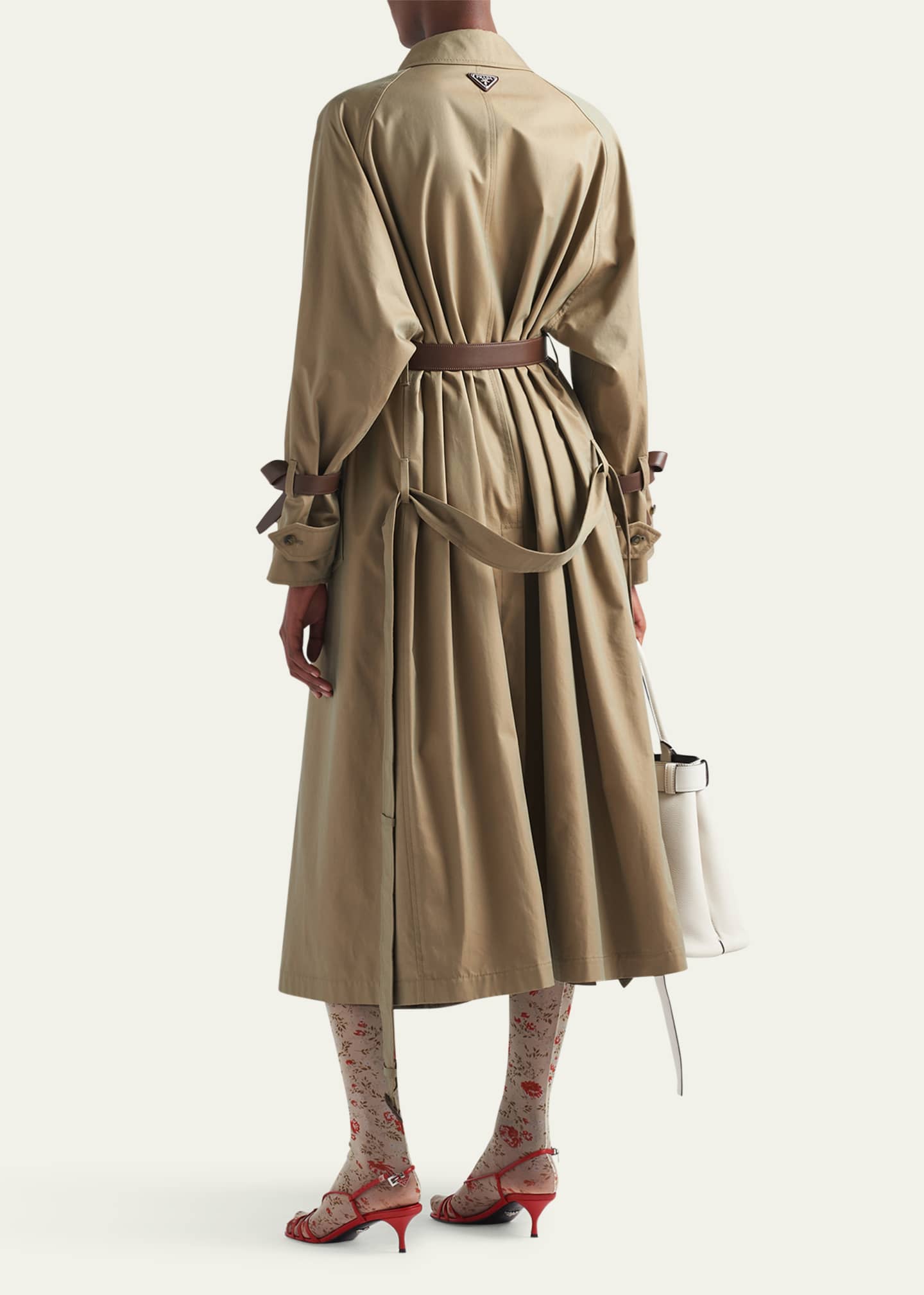 Prada Single-Breasted Cotton Twill Trench Coat Image 3 of 4