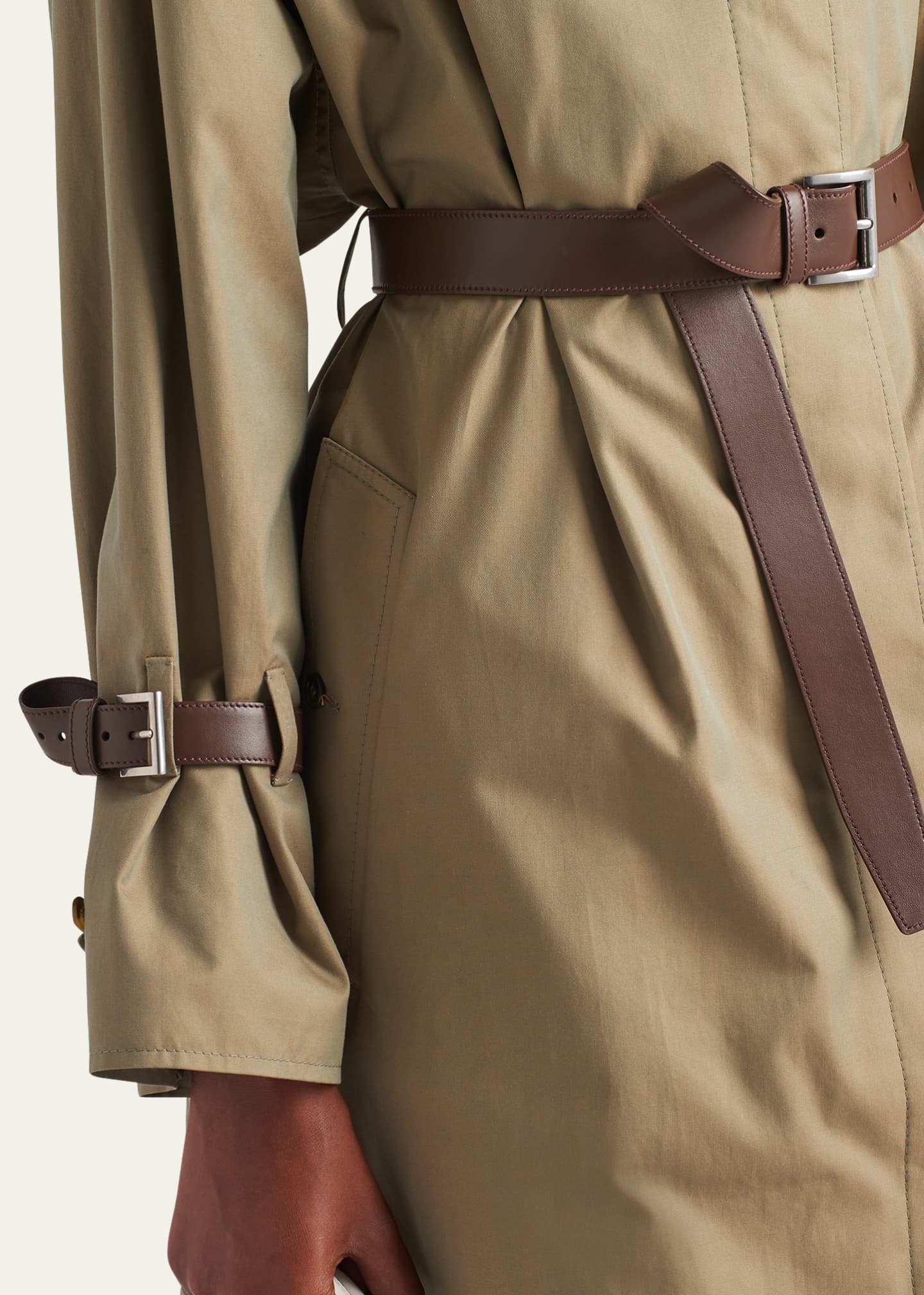 Prada Single-Breasted Cotton Twill Trench Coat Image 4 of 4