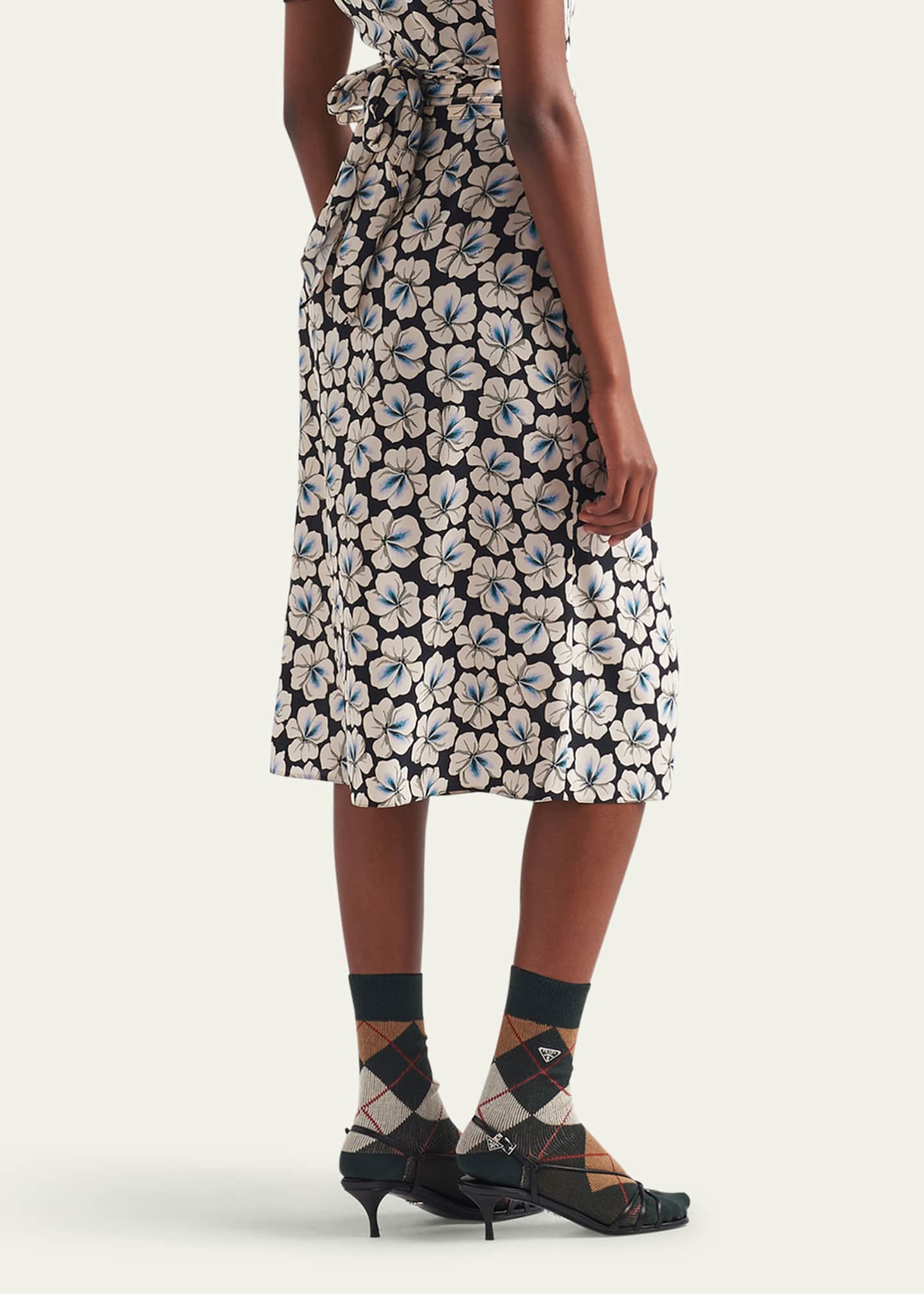 スカート Prada  midi skirt Prada Anemone Printed Pongee Midi Skirt - Bergdorf Goodman