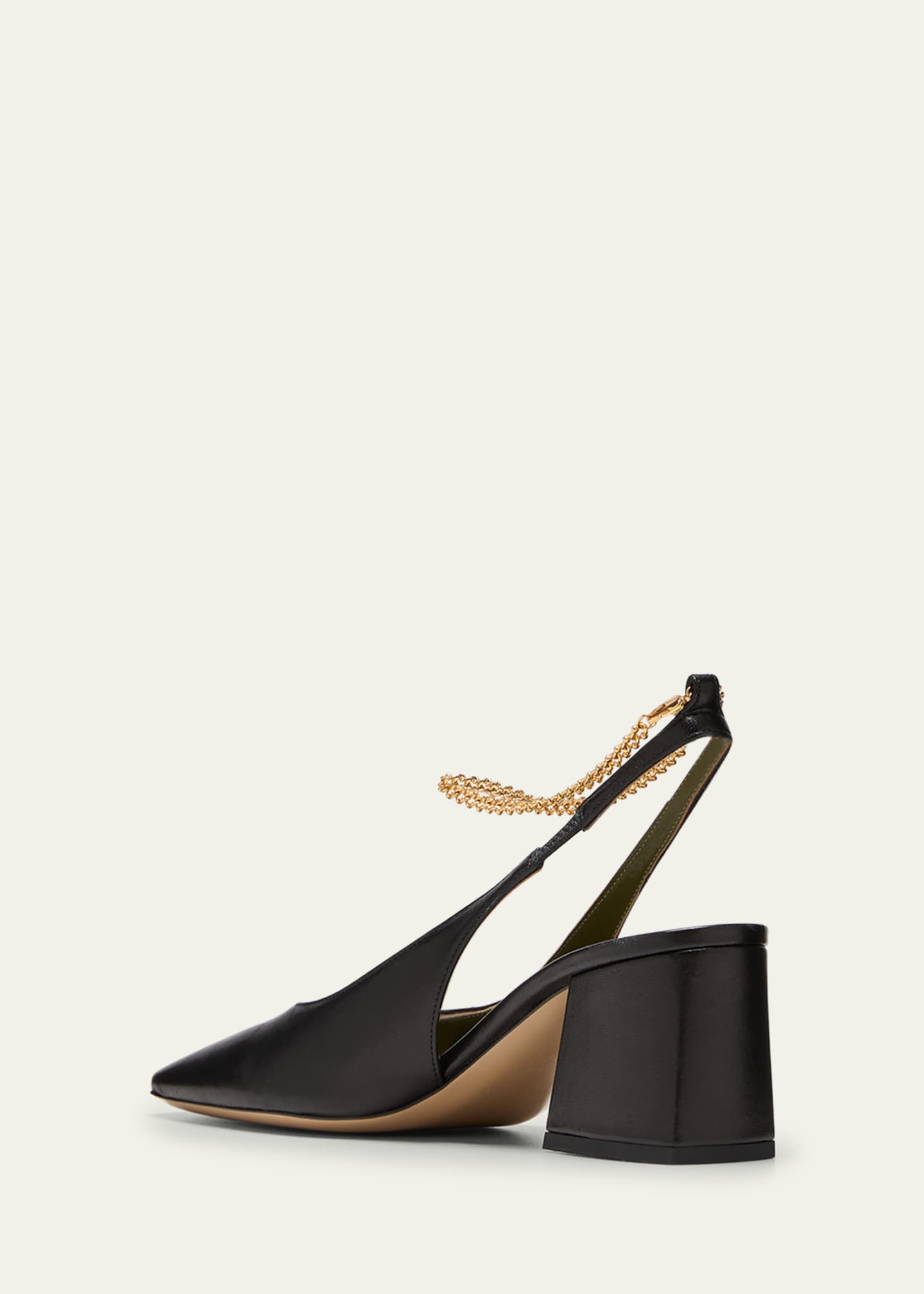 Maria Luca Ilaria Leather Chain Slingback Pumps Image 4 of 5