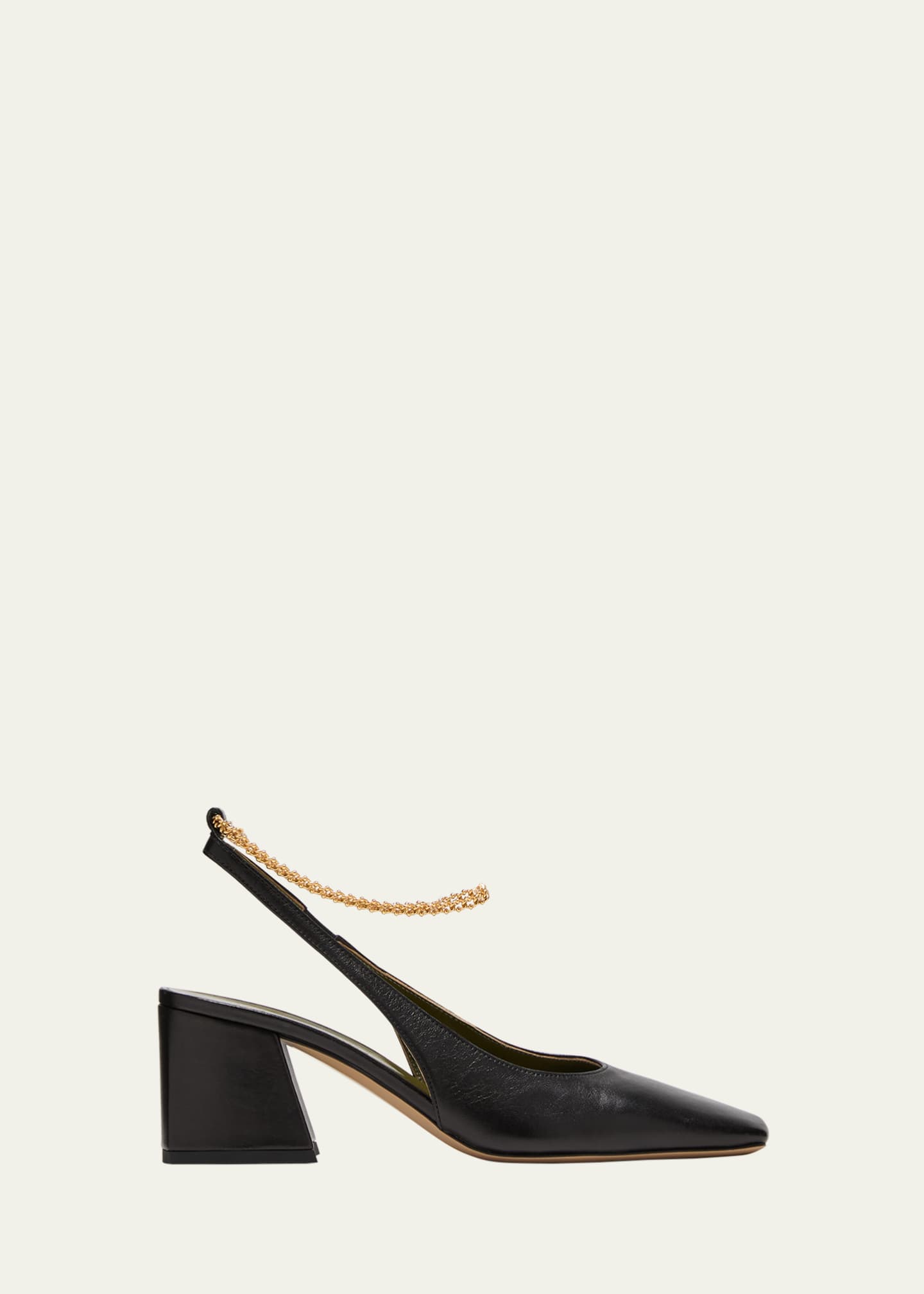 MARIA LUCA ハイヒールスリングバック ブラック FW24/25 Maria Luca Ilaria Leather Chain Slingback Pumps - Bergdorf
