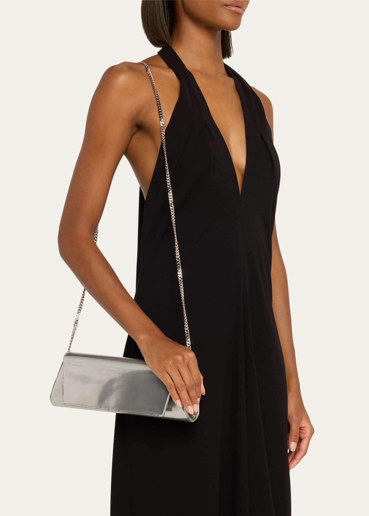 Akris Anouk Small Metallic Leather Clutch Bag Image 2 of 6