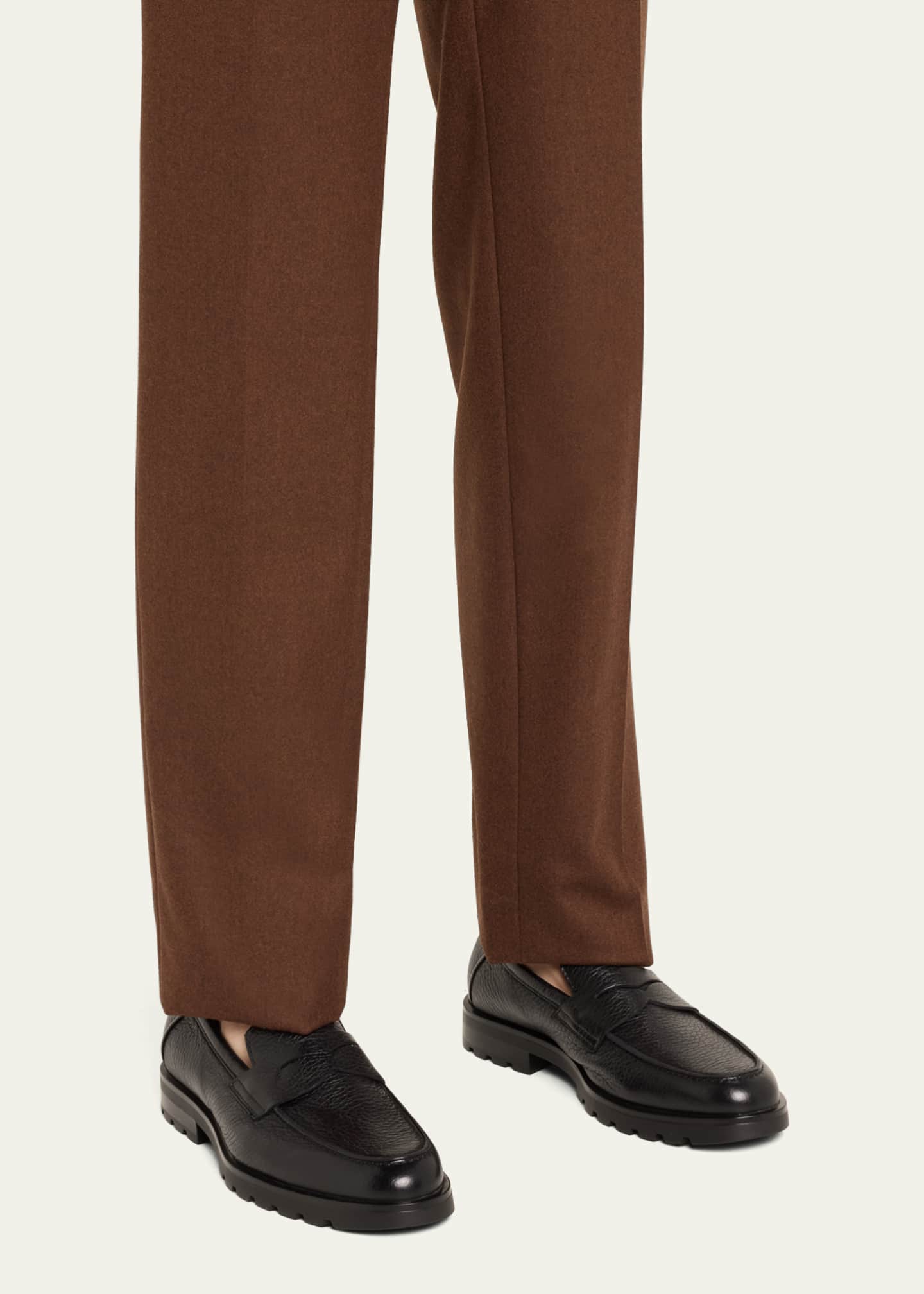 Santoni Men's Rock Deerskin Lug-Sole Penny Loafers - Bergdorf Goodman