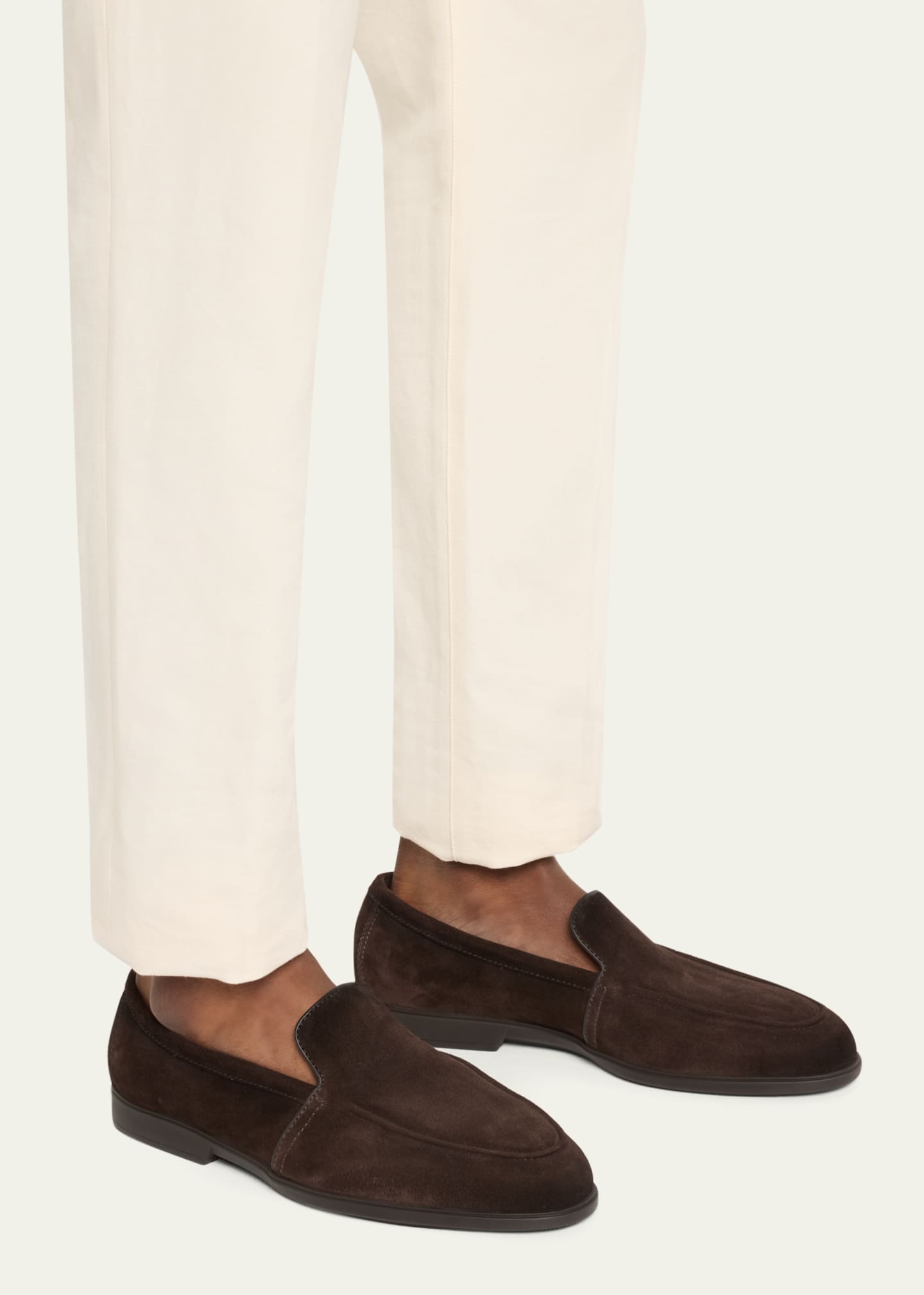 Santoni Men's Malibu Suede Slip-On Sport Loafers Image 2 of 6