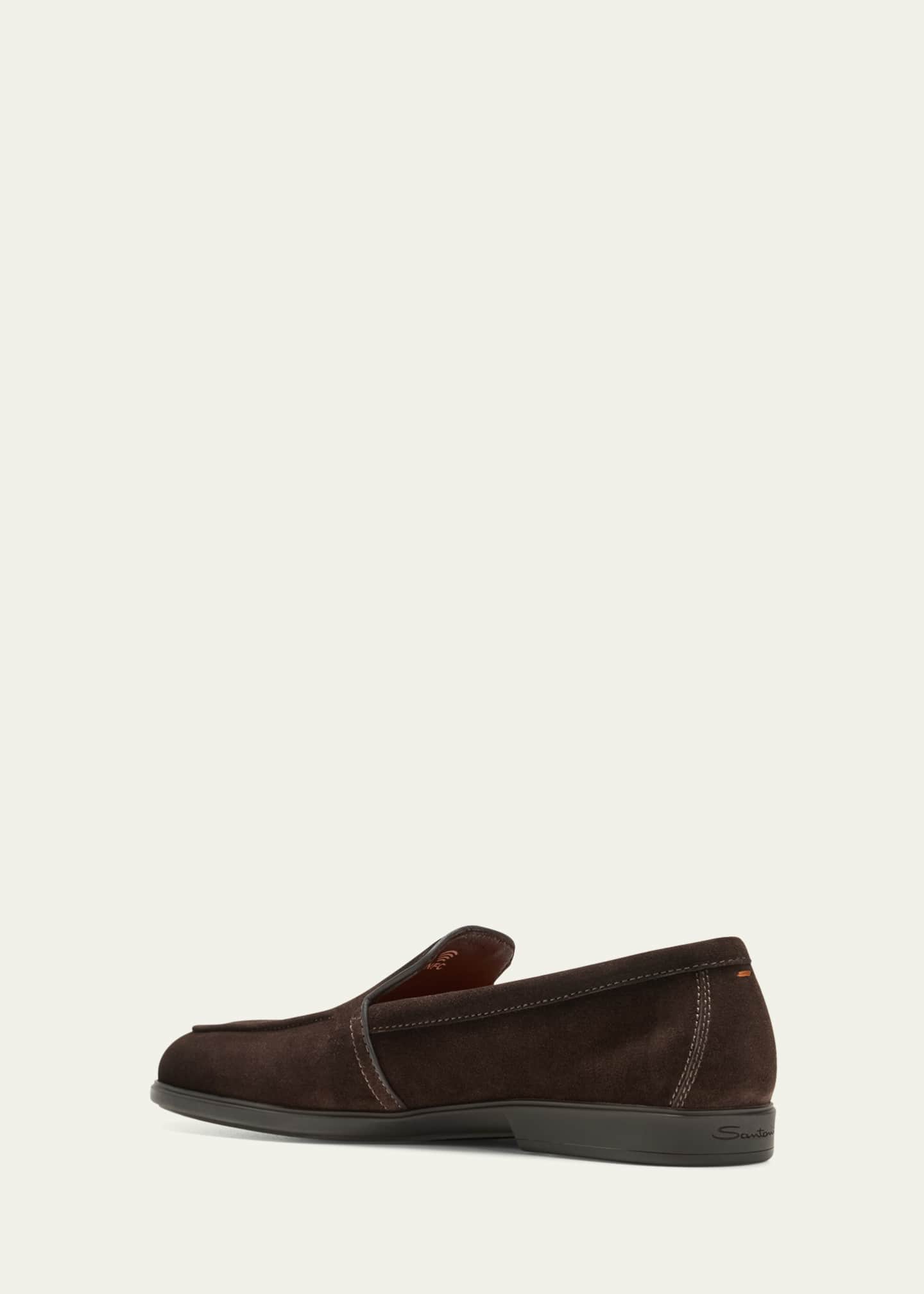 Santoni Men's Malibu Suede Slip-On Sport Loafers Image 4 of 6