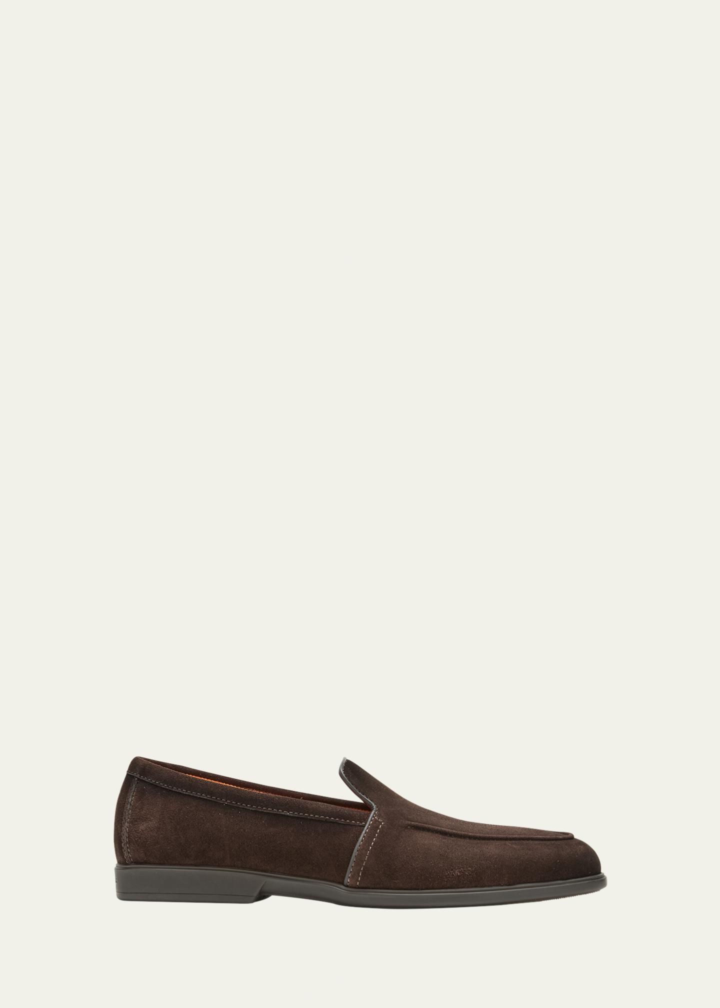 SANDRINO - Malibu\' Suede Bit Loafer (Men) Santoni - Malibu Brown Suede Loafer | Mitchell Stores main image 4