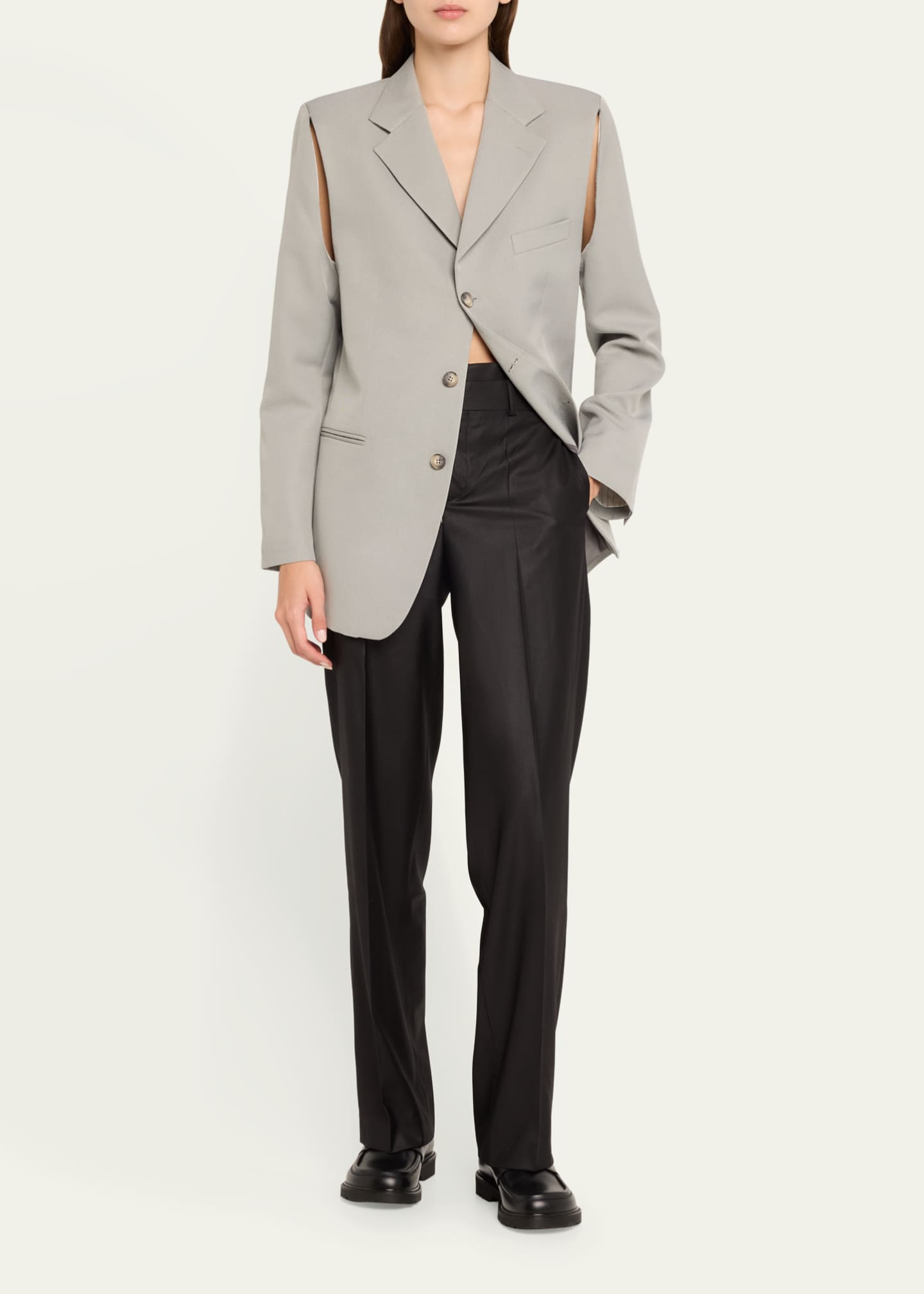 bettter Double Waistband Straight Leg Wool Trousers Image 2 of 4