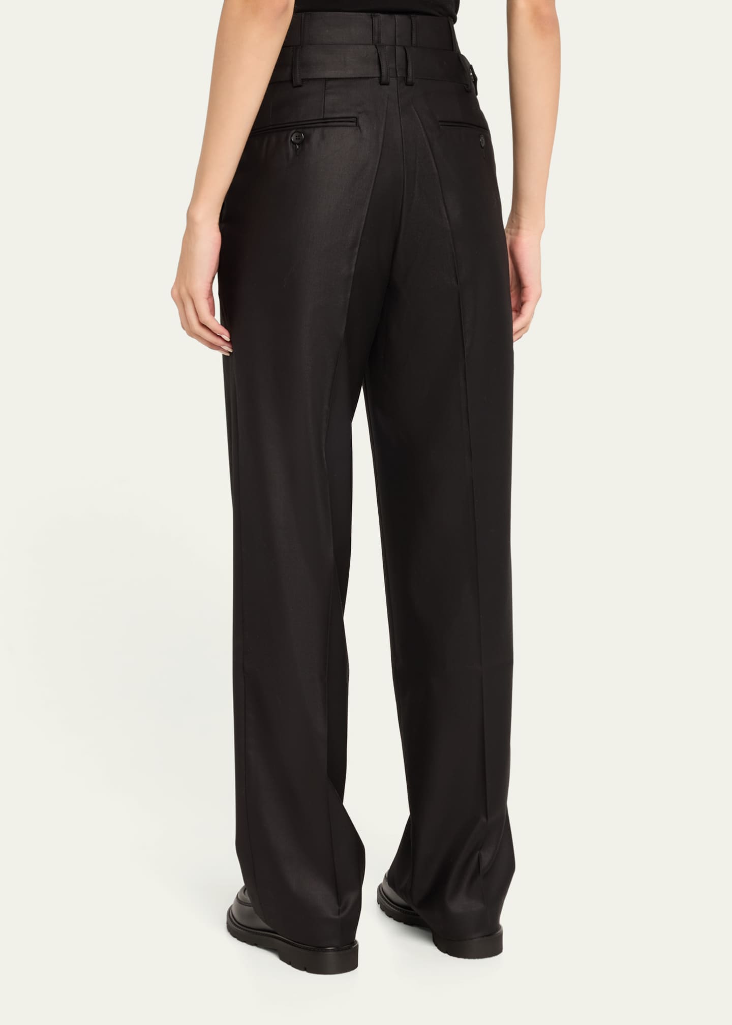 bettter Double Waistband Straight Leg Wool Trousers Image 3 of 4