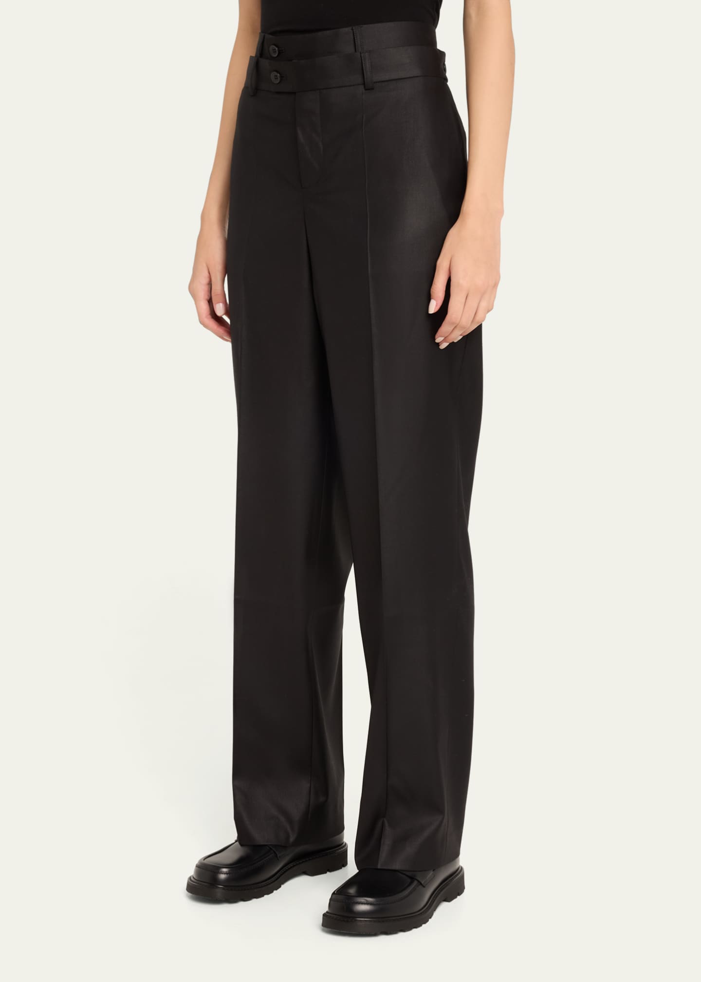 bettter Double Waistband Straight Leg Wool Trousers Image 4 of 4