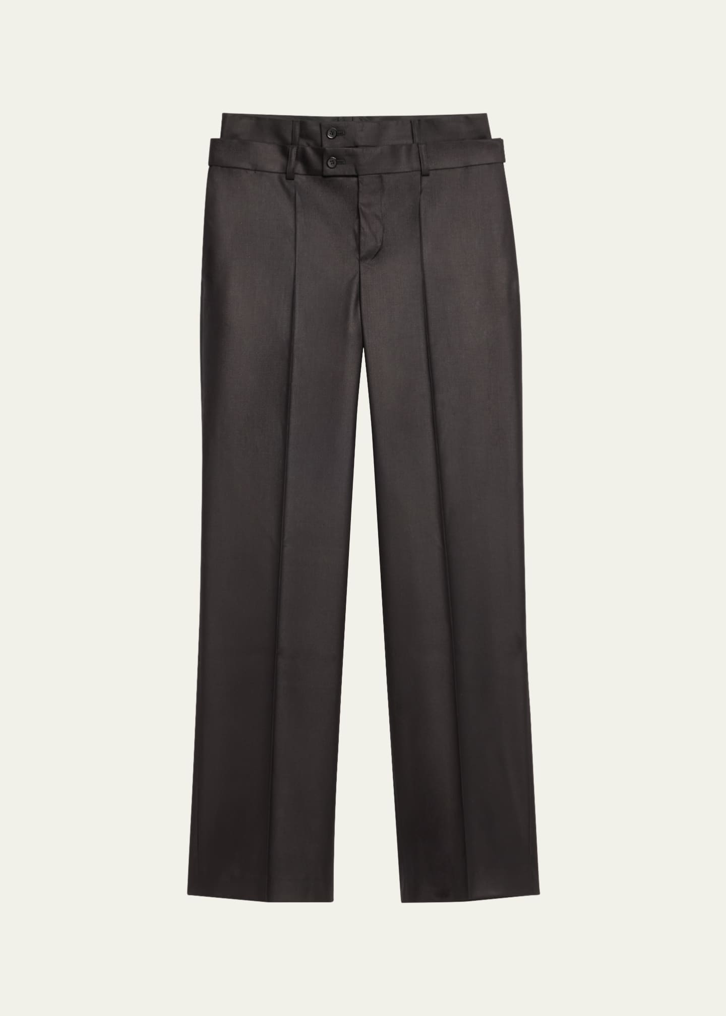 bettter Double Waistband Straight Leg Wool Trousers Image 1 of 4