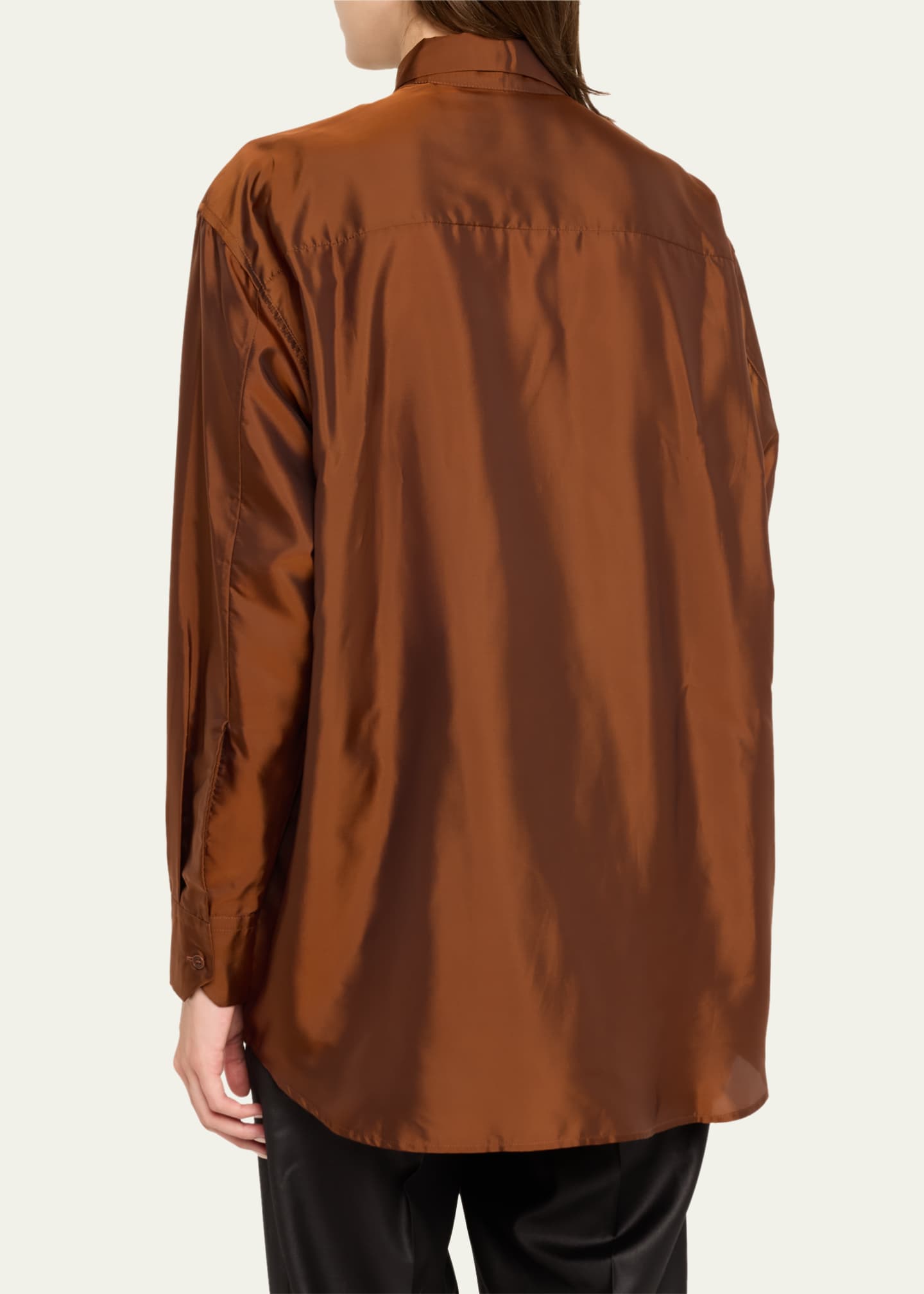bettter Lined Loose Button Down Blouse Image 3 of 5
