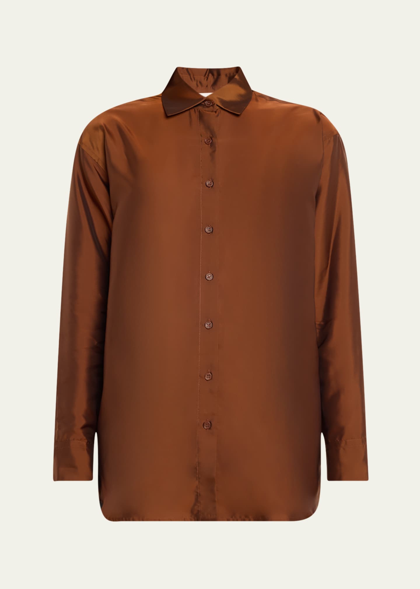 bettter Lined Loose Button Down Blouse Image 1 of 5