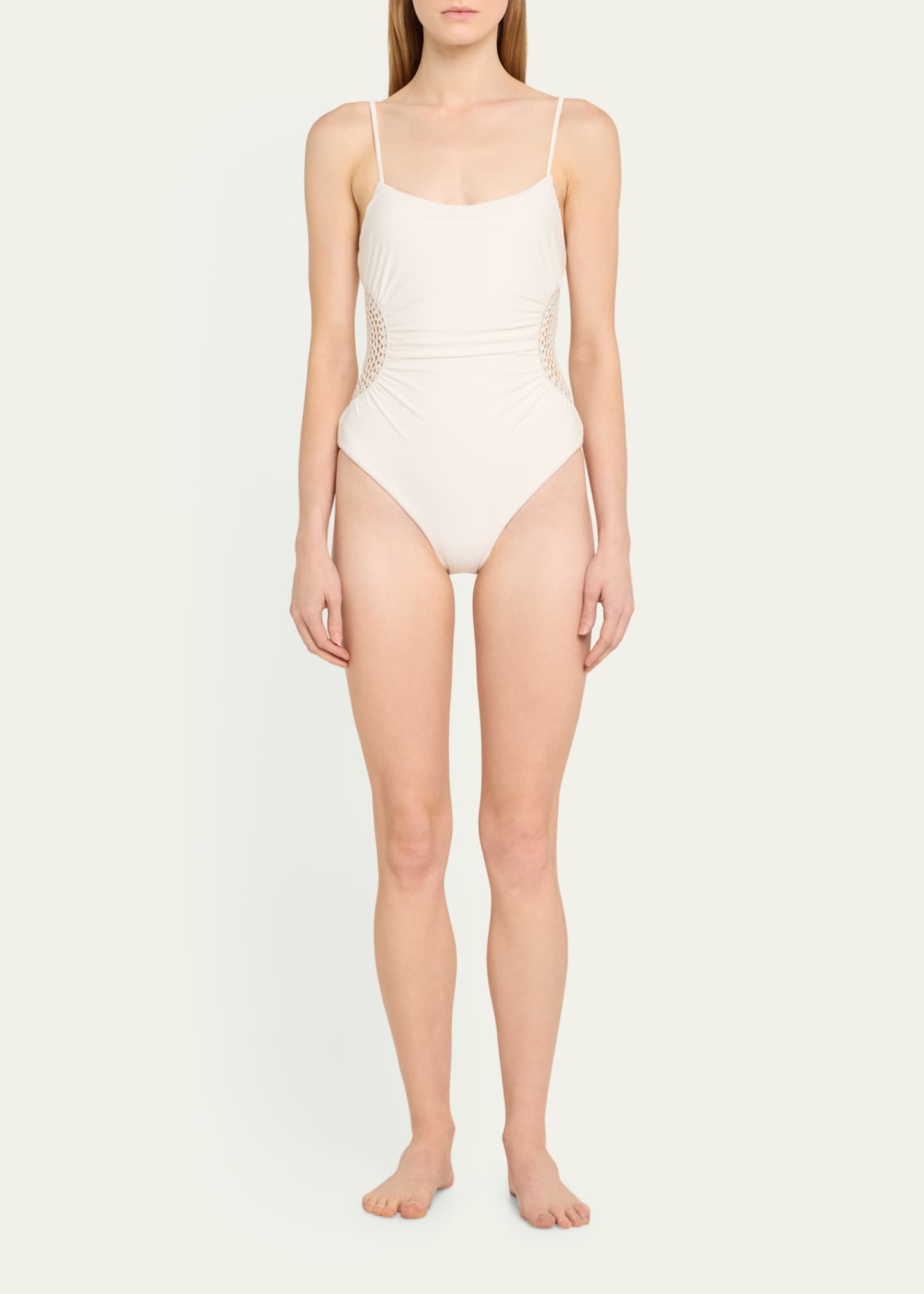 SIMKHAI Elliot Macrame Inset One-Piece Swimsuit Image 2 of 4