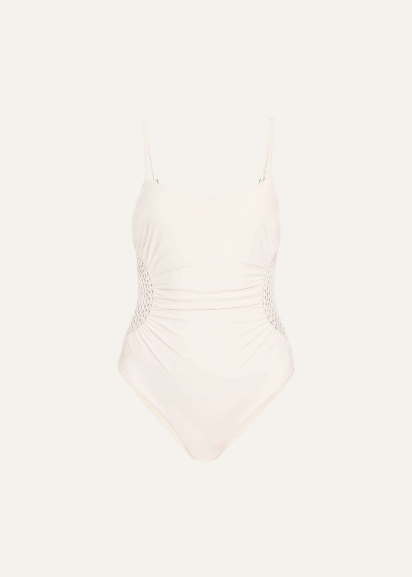 SIMKHAI Elliot Macrame Inset One-Piece Swimsuit Image 1 of 4