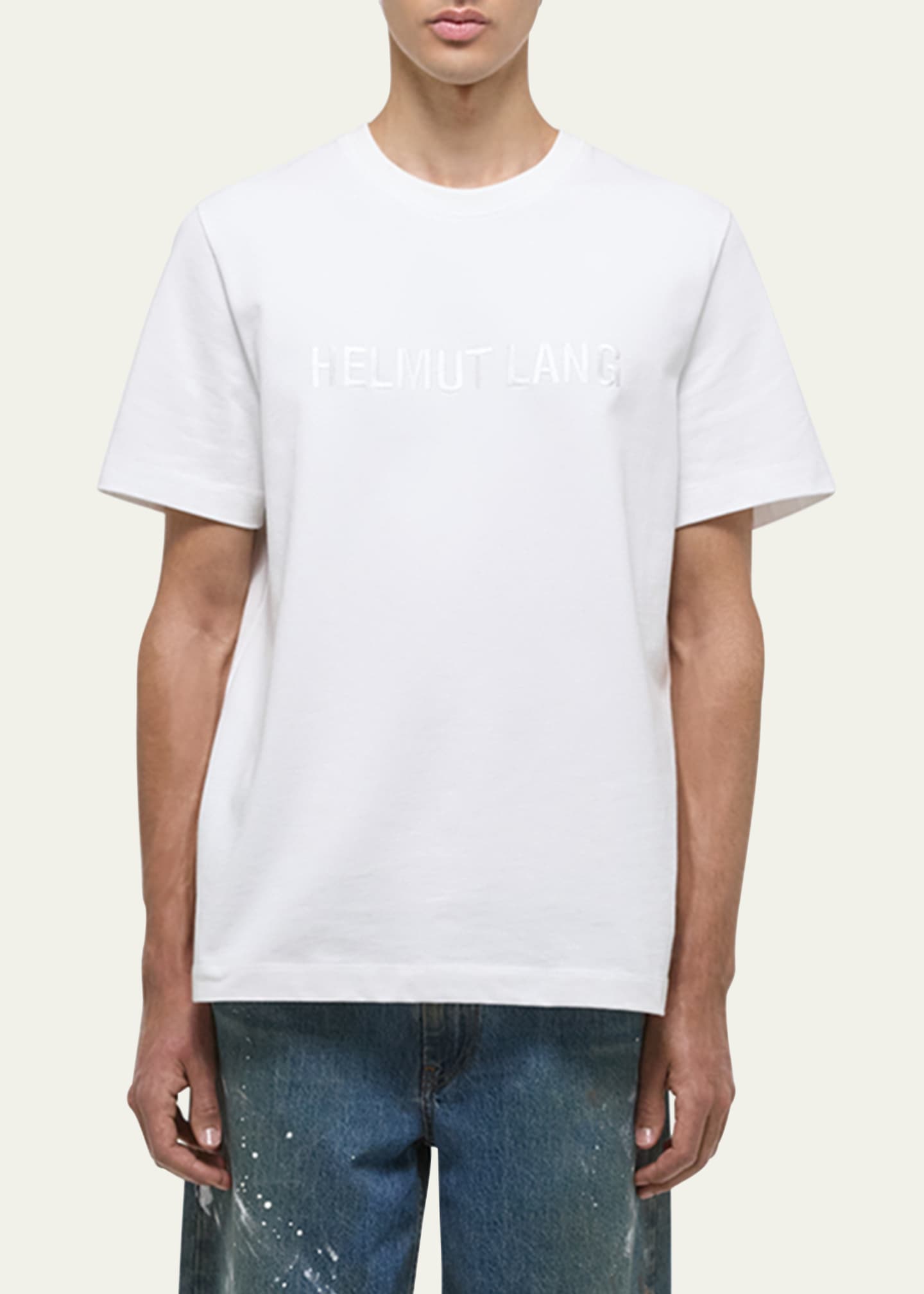 Helmut Lang Men's Logo Oversized Short-Sleeve T-Shirt Image 4 of 5
