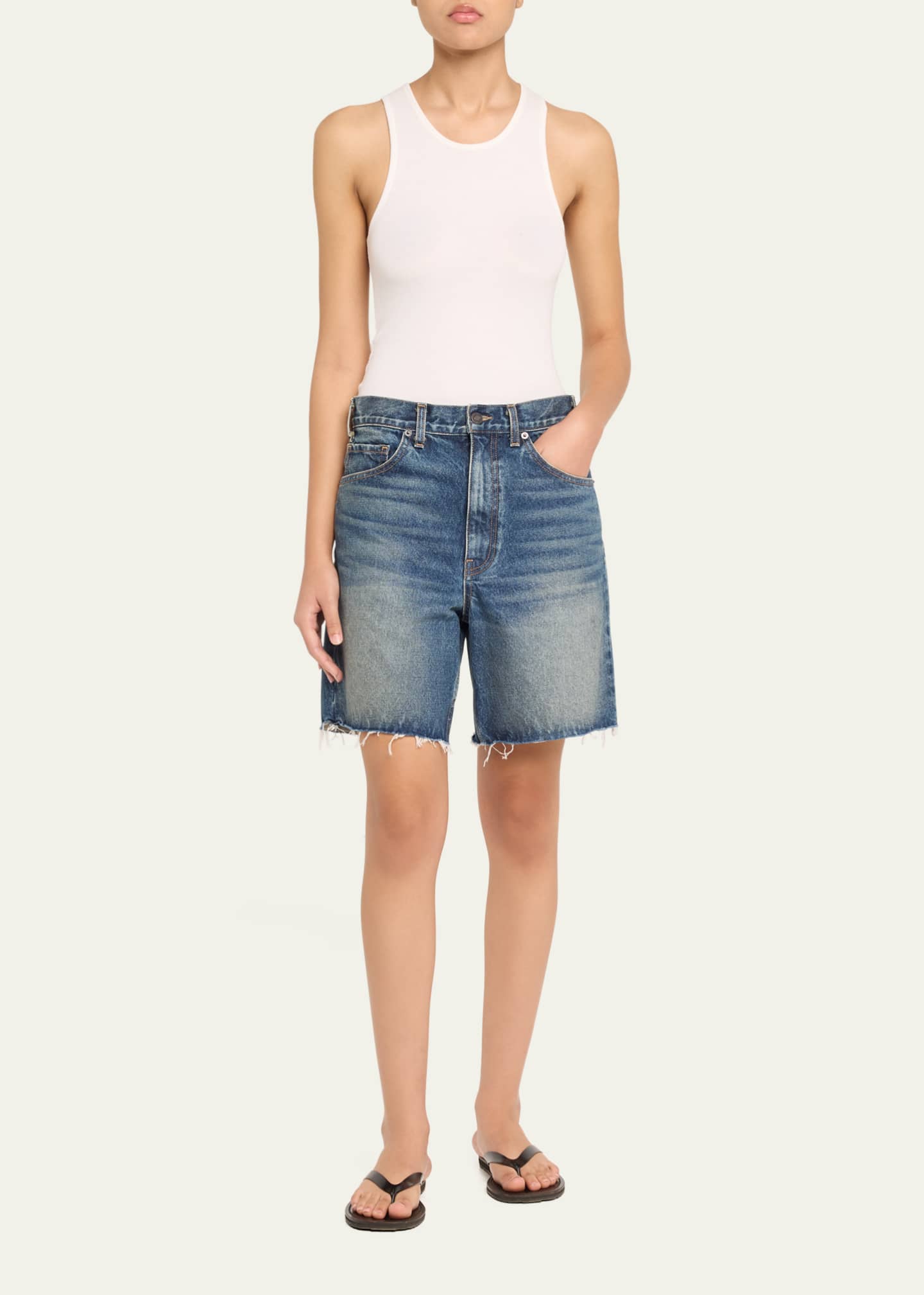 Nili Lotan Russel Denim Shorts Image 2 of 5