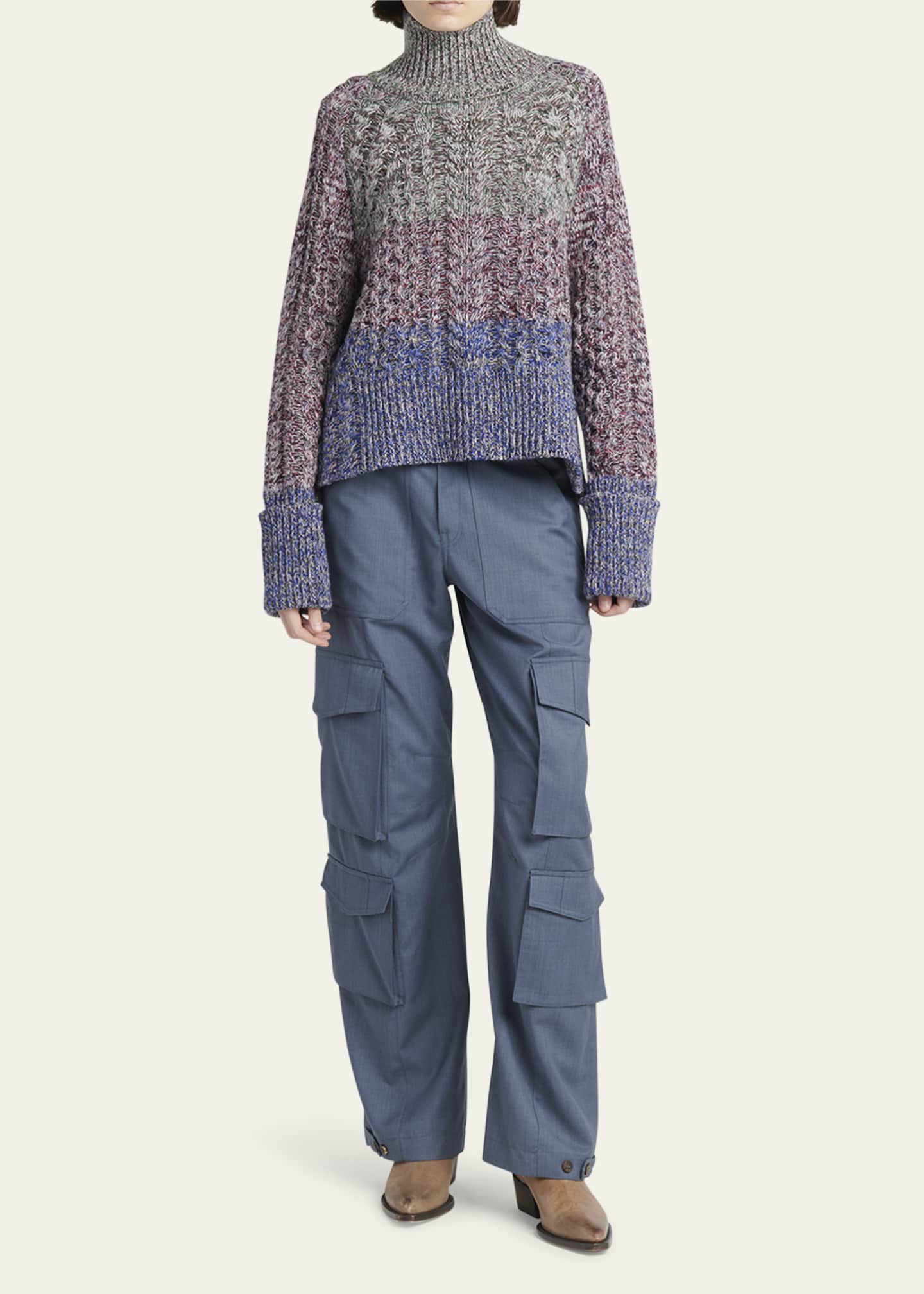 Golden Goose Journey Cable-Knit Turtleneck Sweater Image 2 of 5