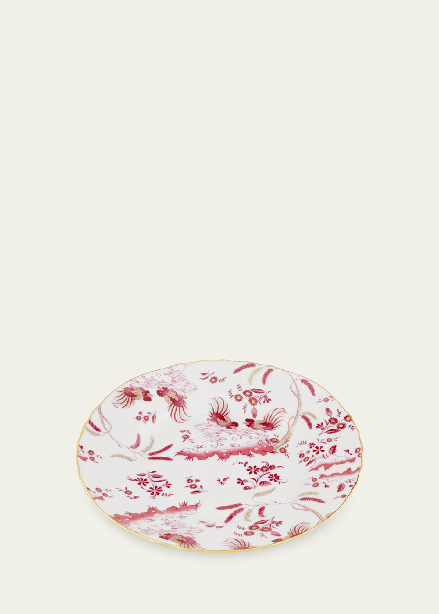 GINORI 1735 Oro di Doccia Magenta Flat Dessert Plate Image 2 of 4