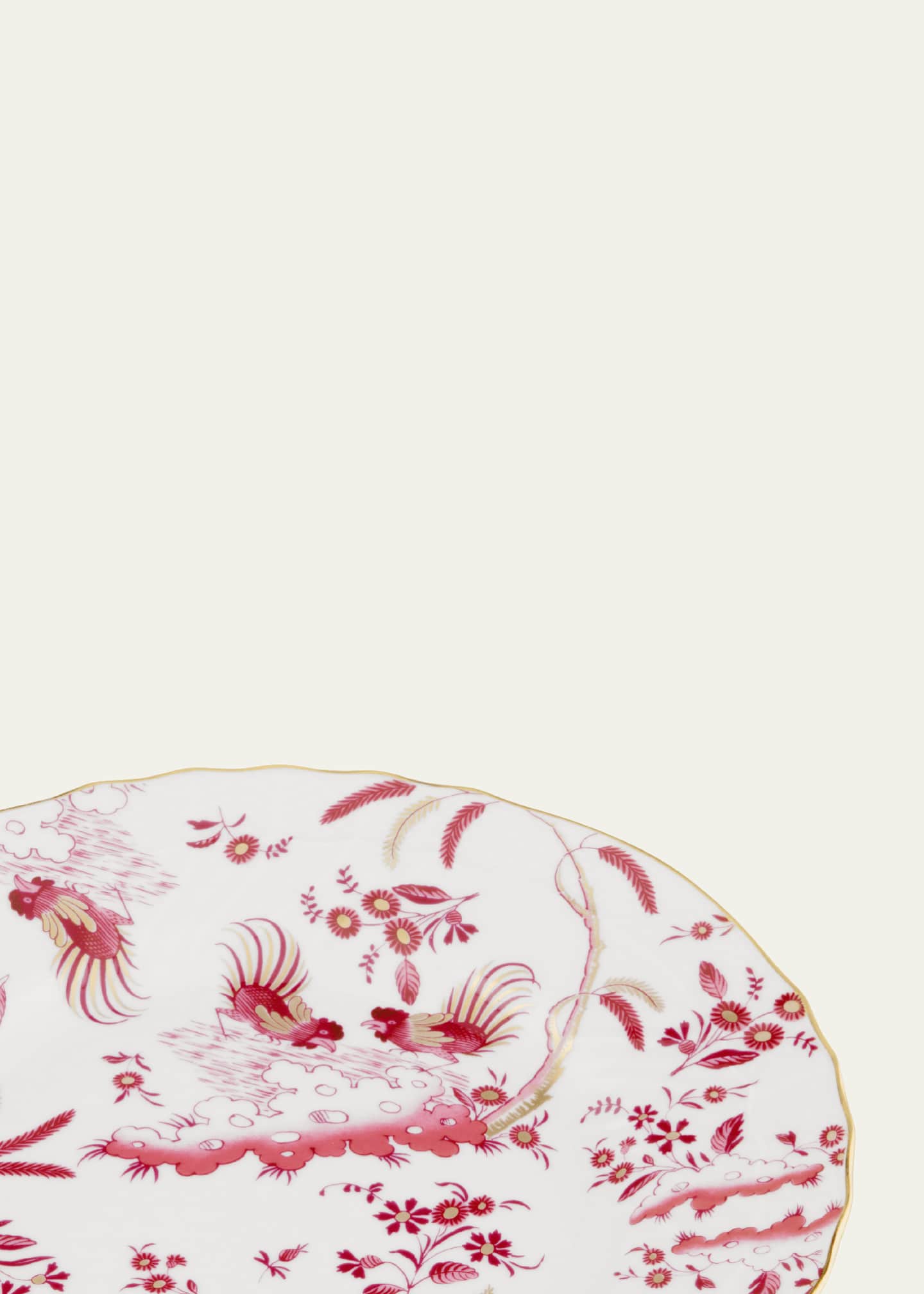 GINORI 1735 Oro di Doccia Magenta Flat Dessert Plate Image 4 of 4