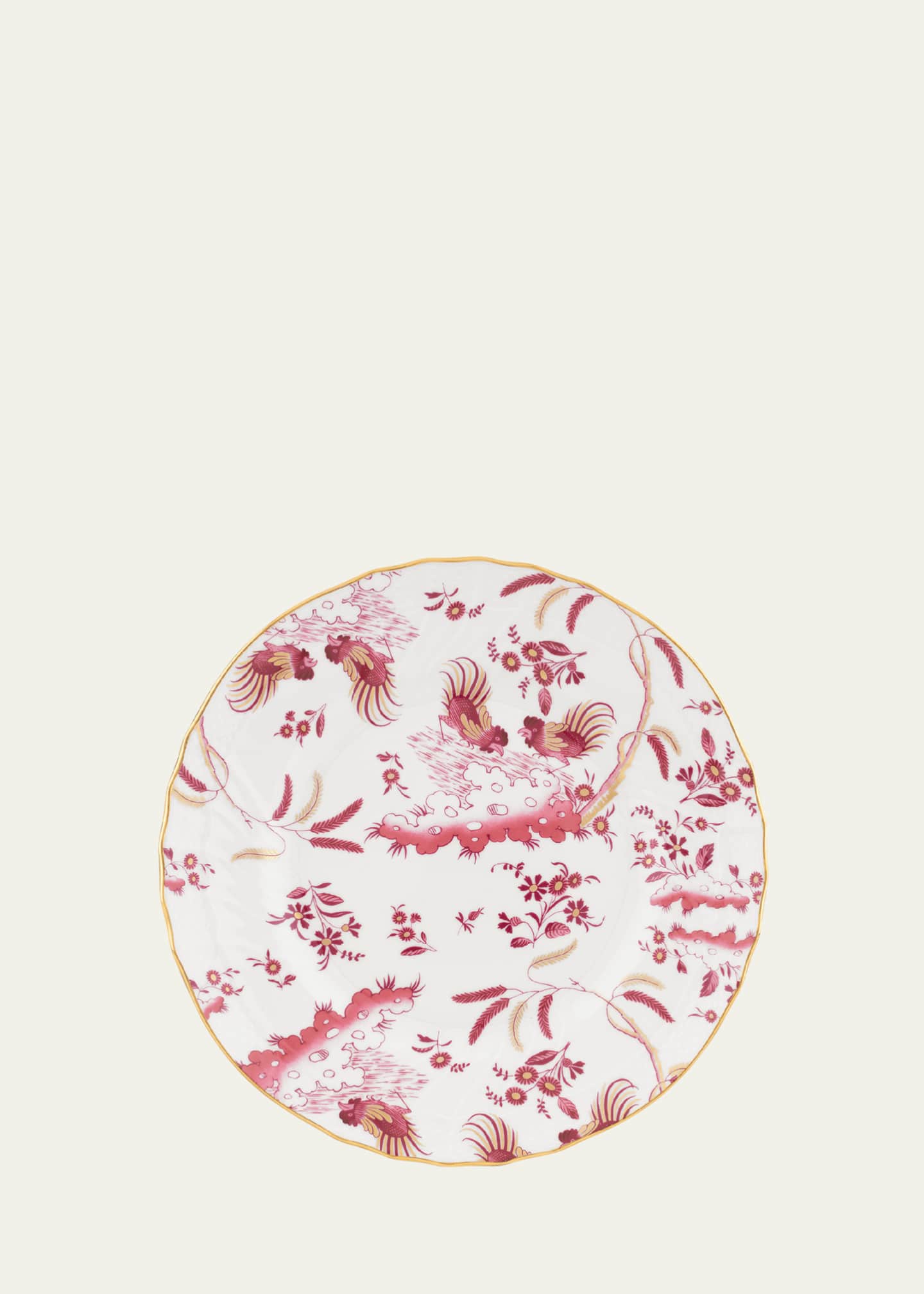 GINORI 1735 Oro di Doccia Magenta Flat Dessert Plate Image 1 of 4
