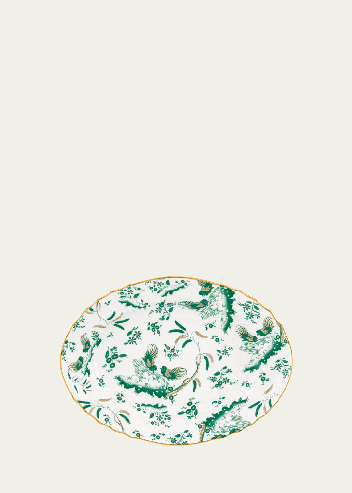 GINORI 1735 Oro di Doccia Large Oval Platter, Giada Image 1 of 4