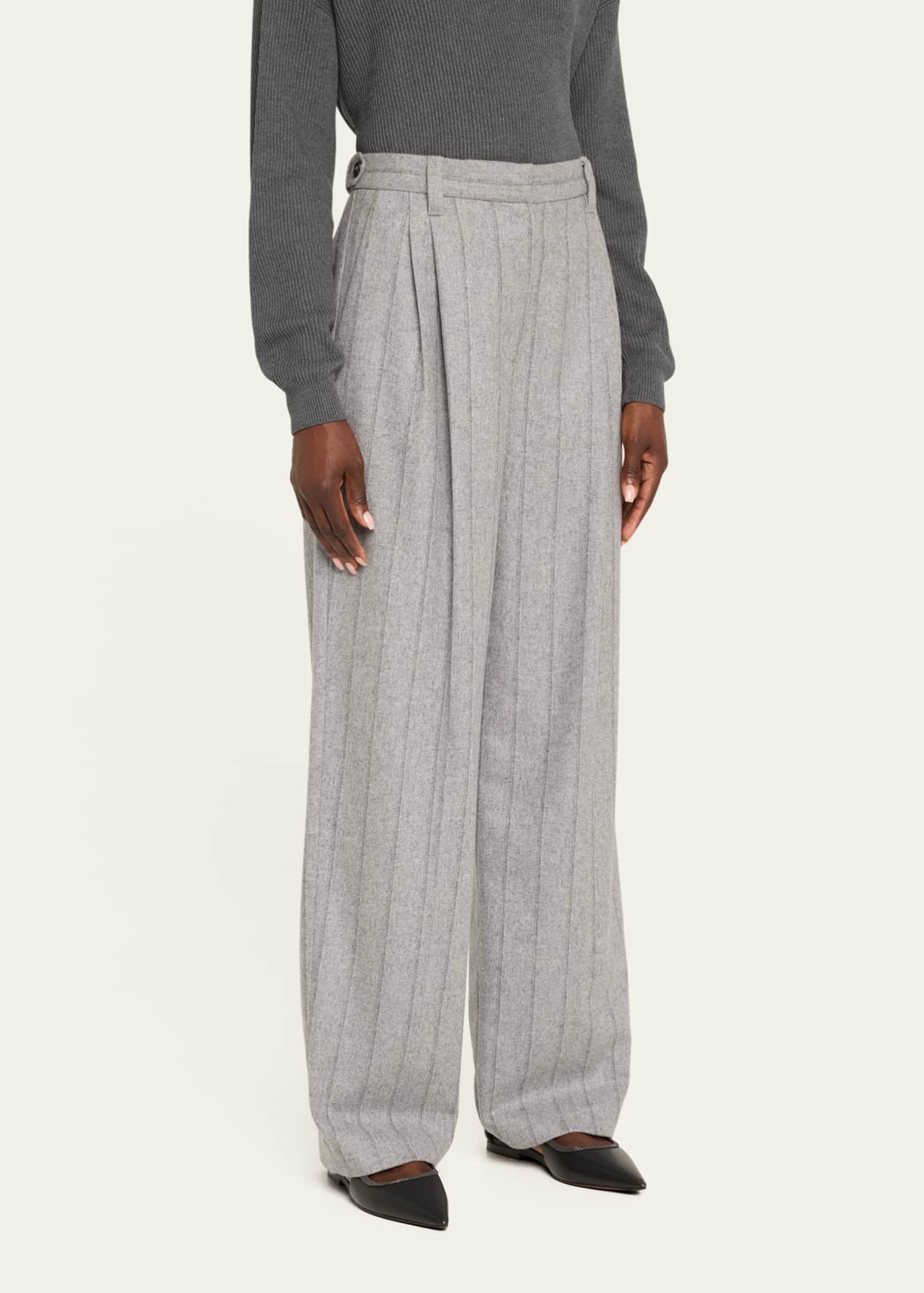 Brunello Cucinelli Women's Silk Trousers Brown