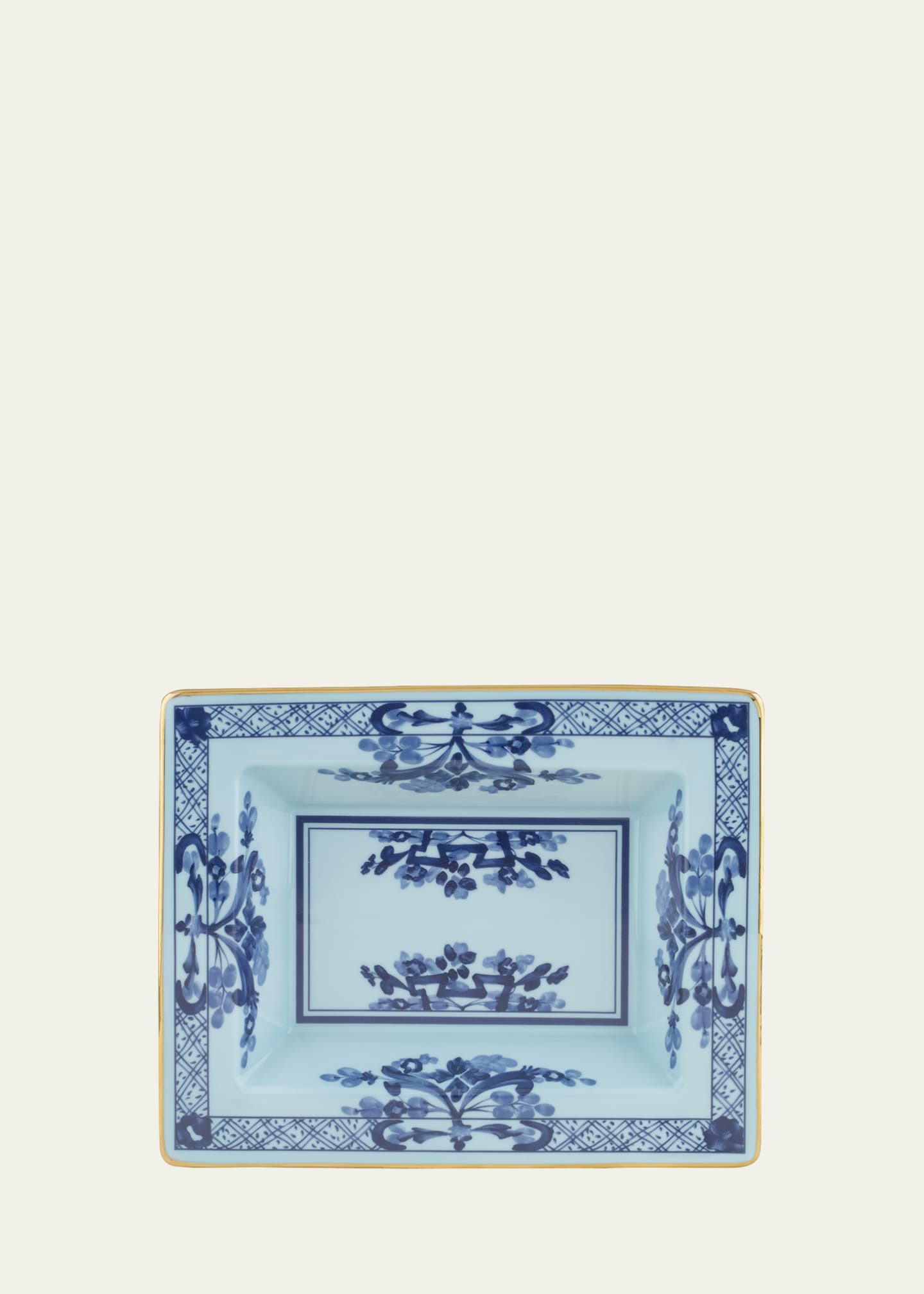 GINORI 1735 Oriente Italiano Rectangle Change Tray, Iris