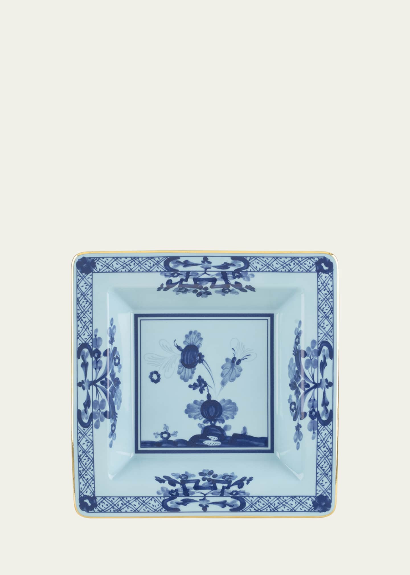 GINORI 1735 Iris Squared Porcelain Tray, 7.1"
