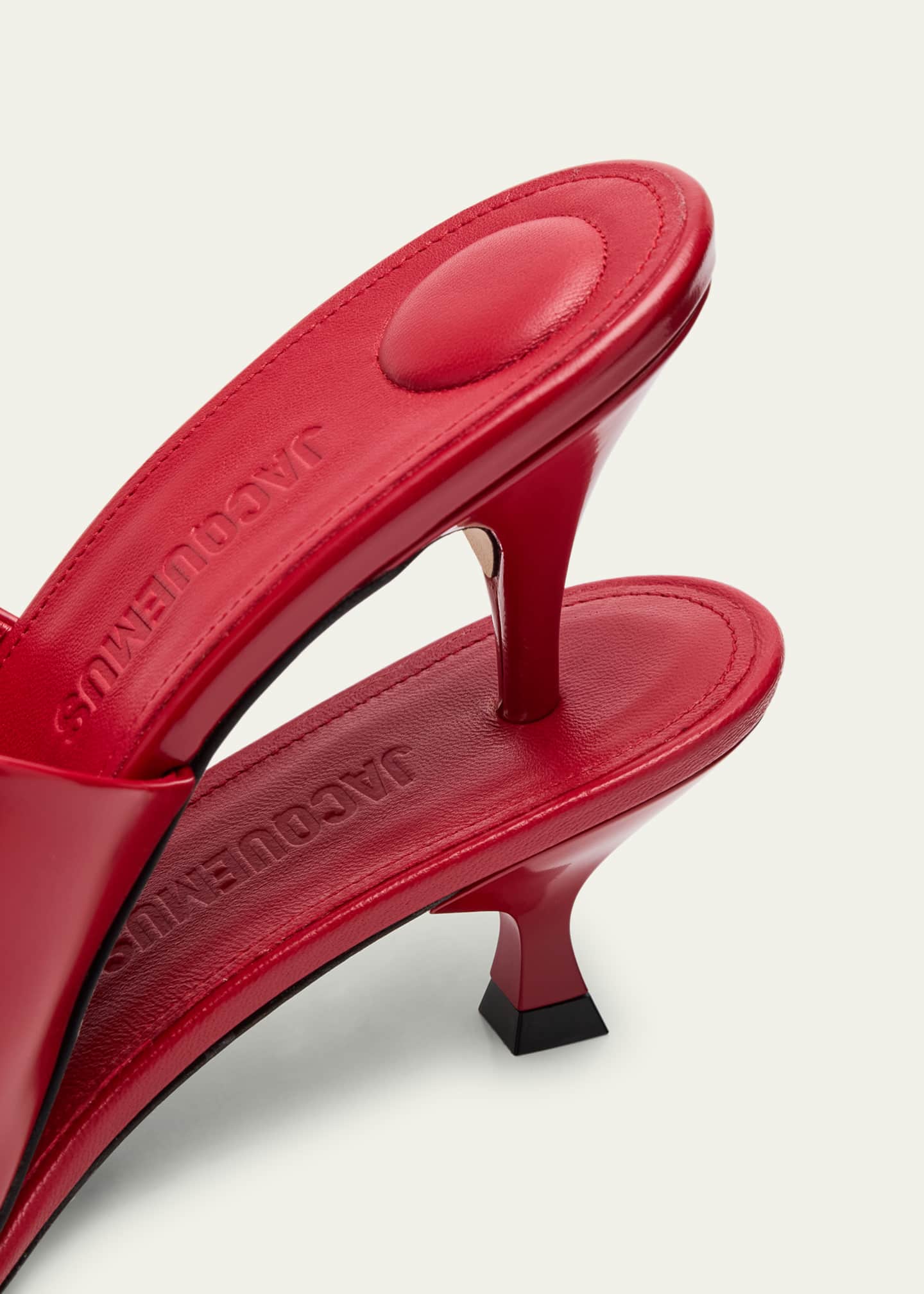 Jacquemus Glossy Leather Dual Heel Mules