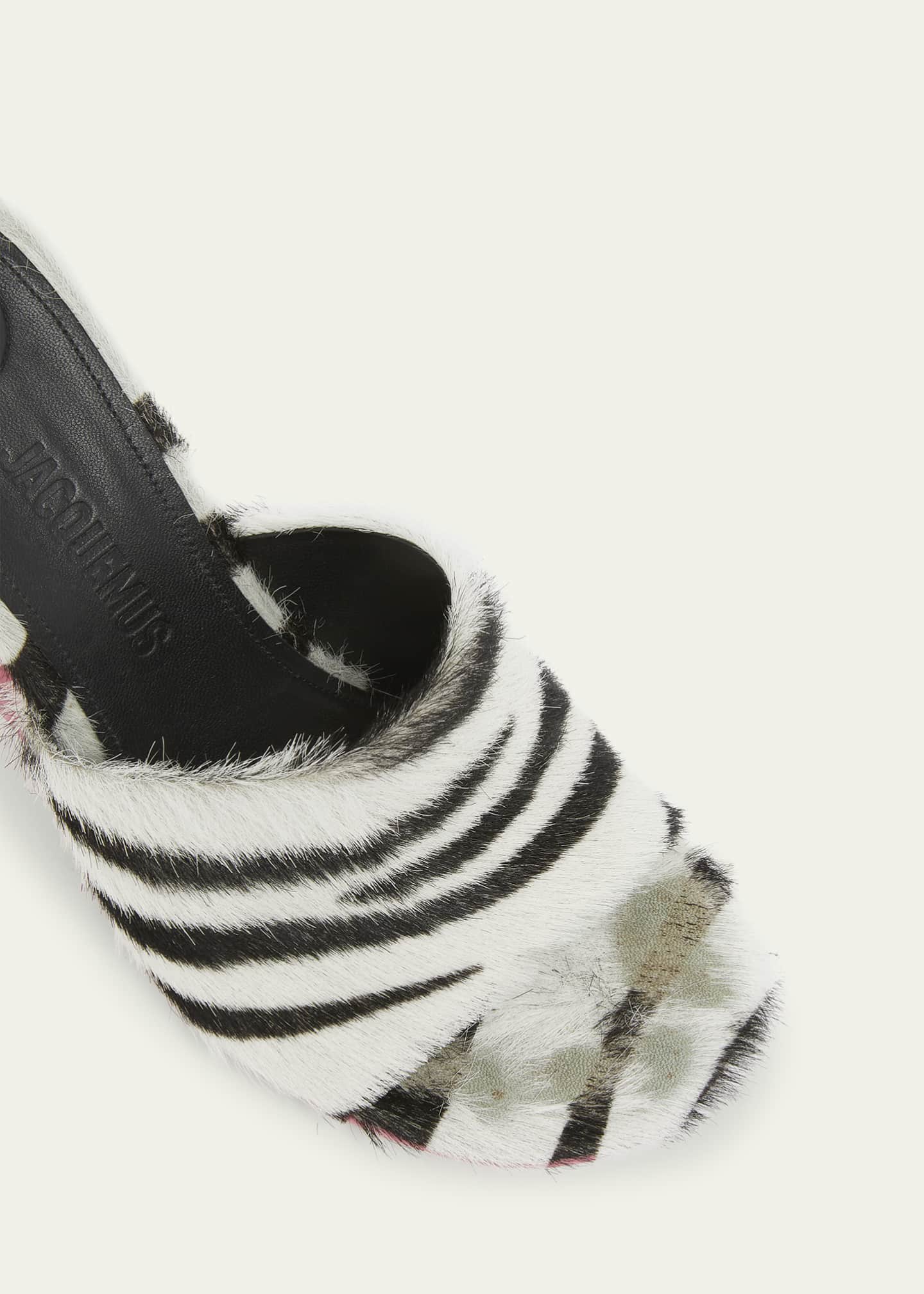 Jacquemus Les Doubles Mules Zebra Print Sandals Bergdorf Goodman