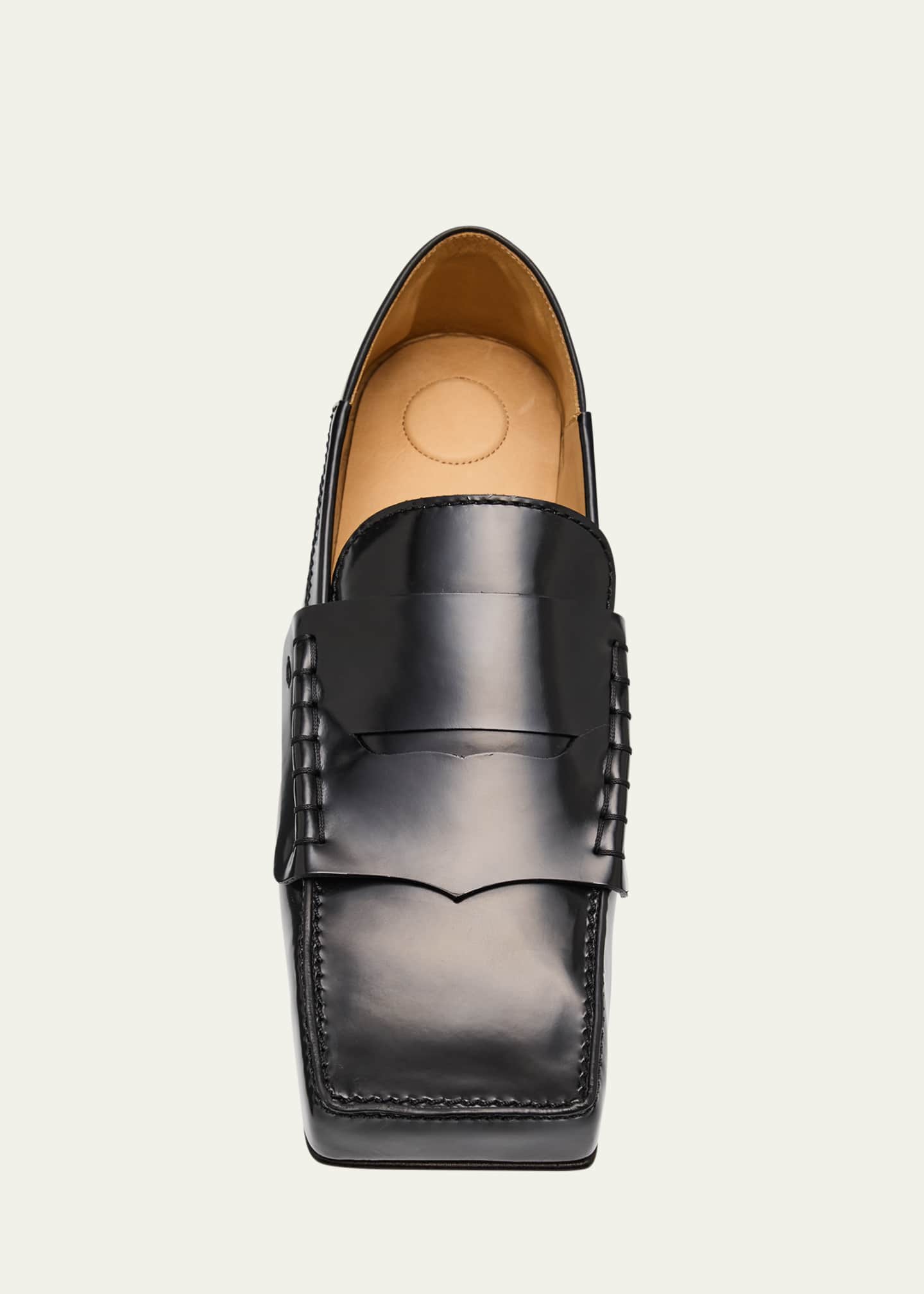 Jacquemus Leather Square-Toe Penny Loafers Image 6 of 7