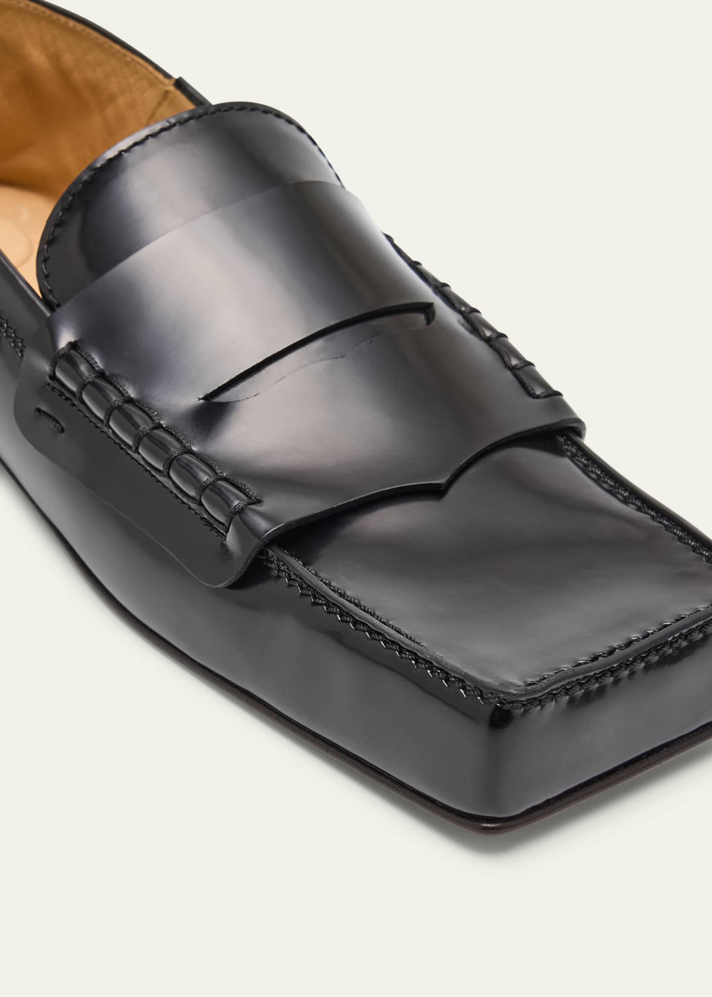 Jacquemus Leather Square-Toe Penny Loafers Image 7 of 7