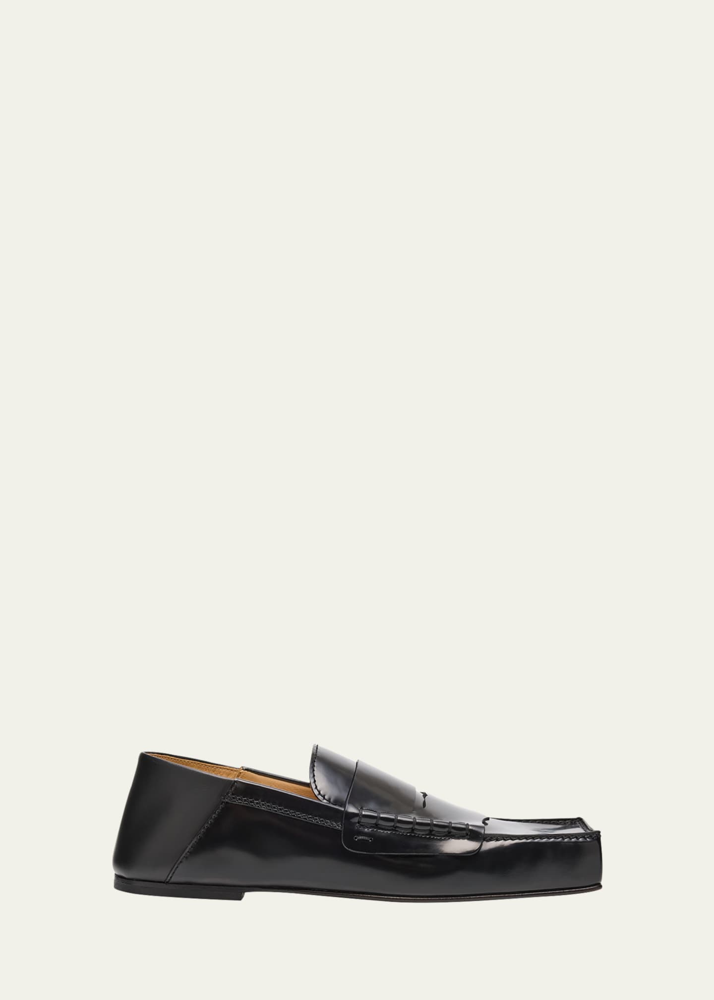 Jacquemus Leather Square-Toe Penny Loafers Image 1 of 7