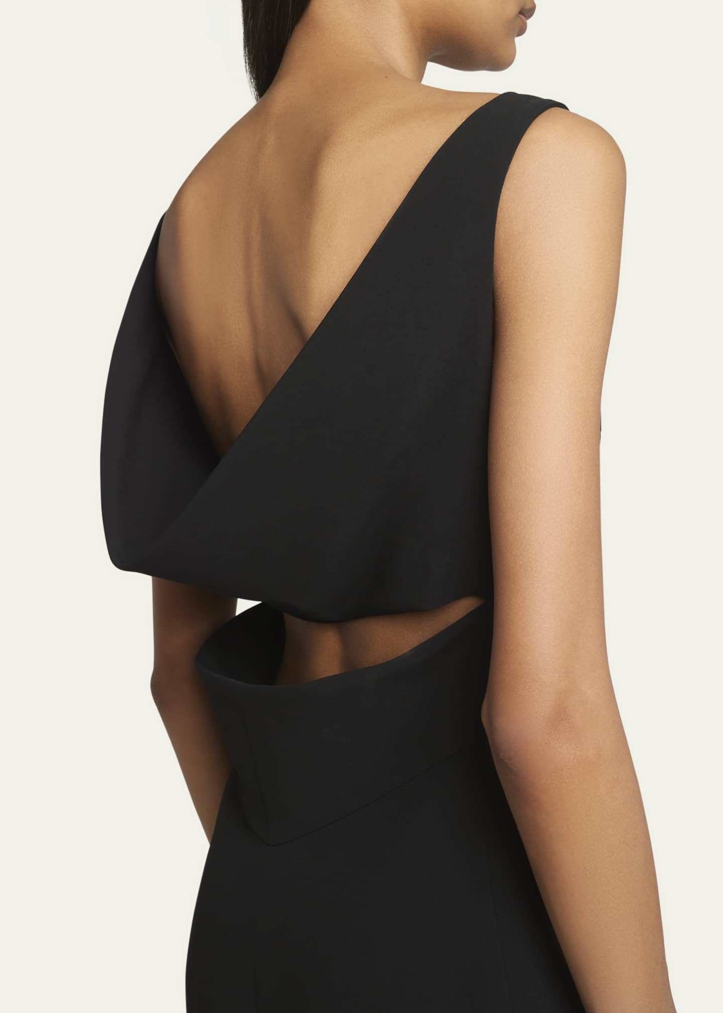 Givenchy Draped-Back Boatneck Sleeveless Mini Dress