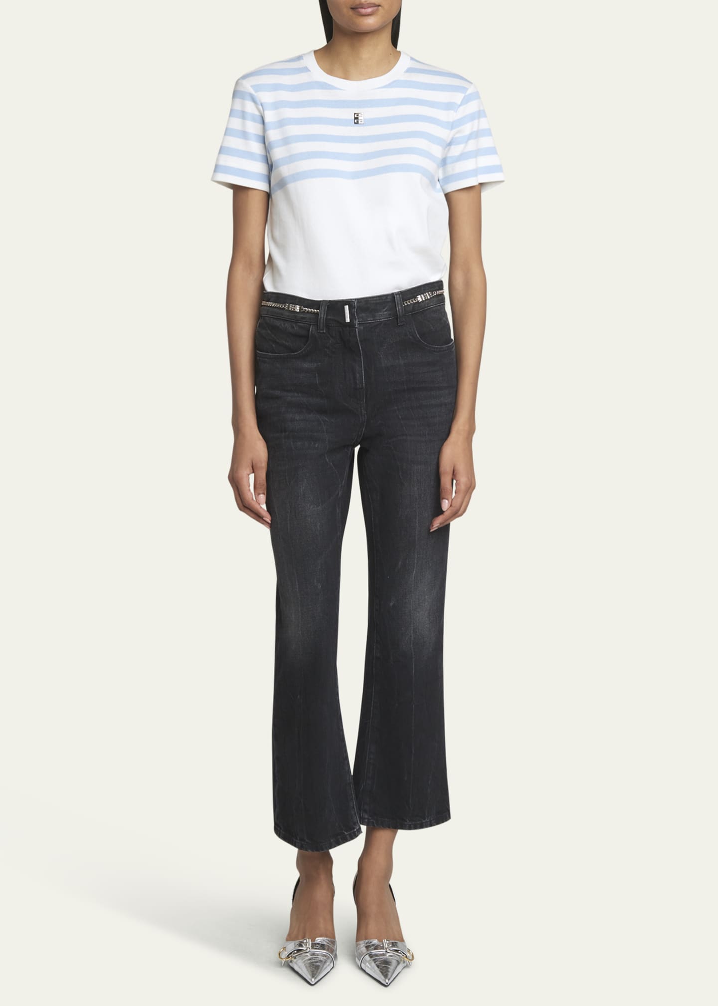 Givenchy Metal Hardware Cropped Flare Jeans Image 2 of 5