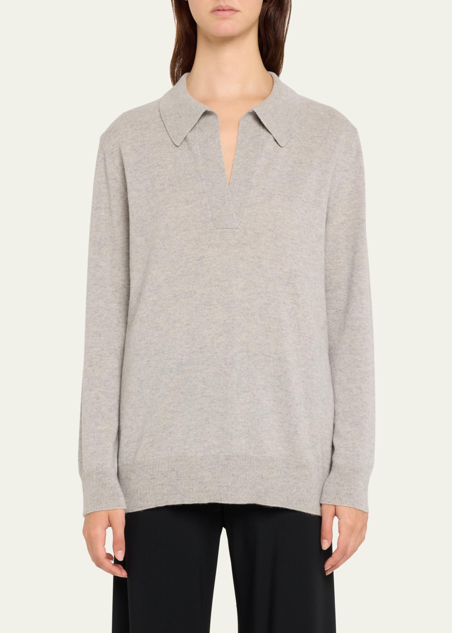 Lisa Yang Josefine Cashmere Johnny-Collar Polo Sweater - Bergdorf Goodman