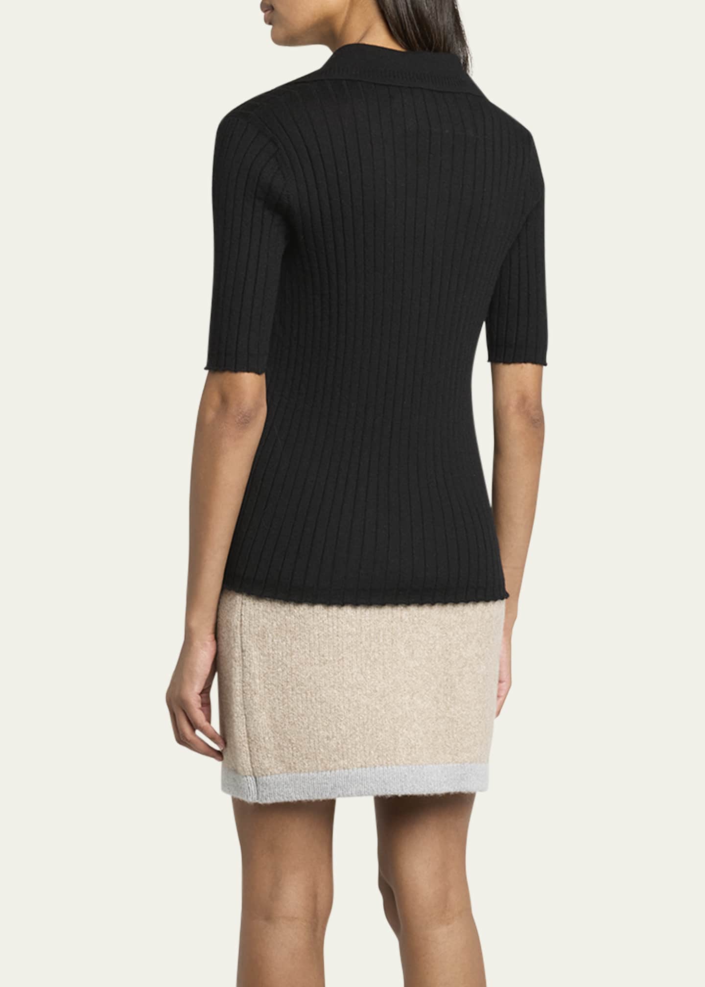 Lisa Yang Freda Cashmere ShortSleeve VNeck Sweater Bergdorf Goodman