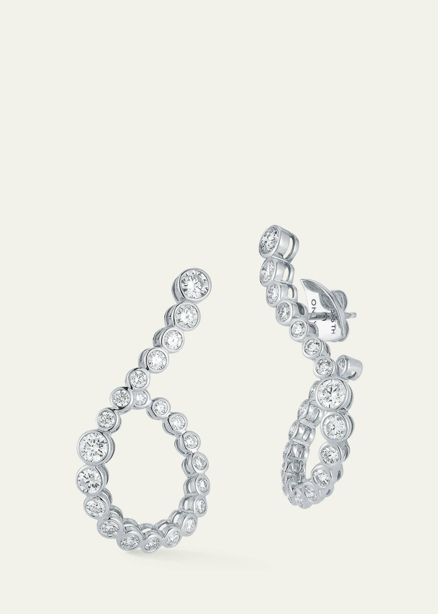 ONDYN Halo Hoop Earrings with Diamonds Image 2 of 2