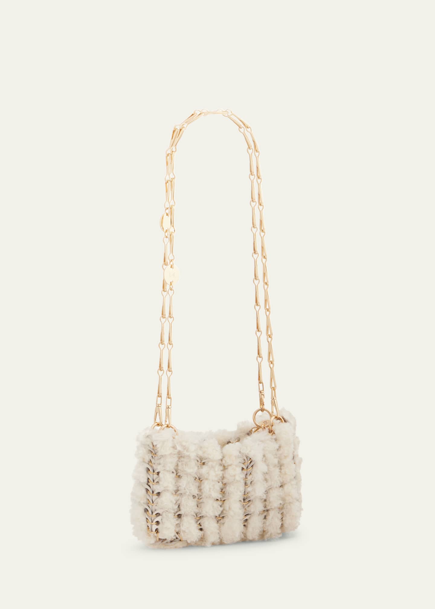Rabanne Nano Disc Shearling Shoulder Bag Image 2 of 2