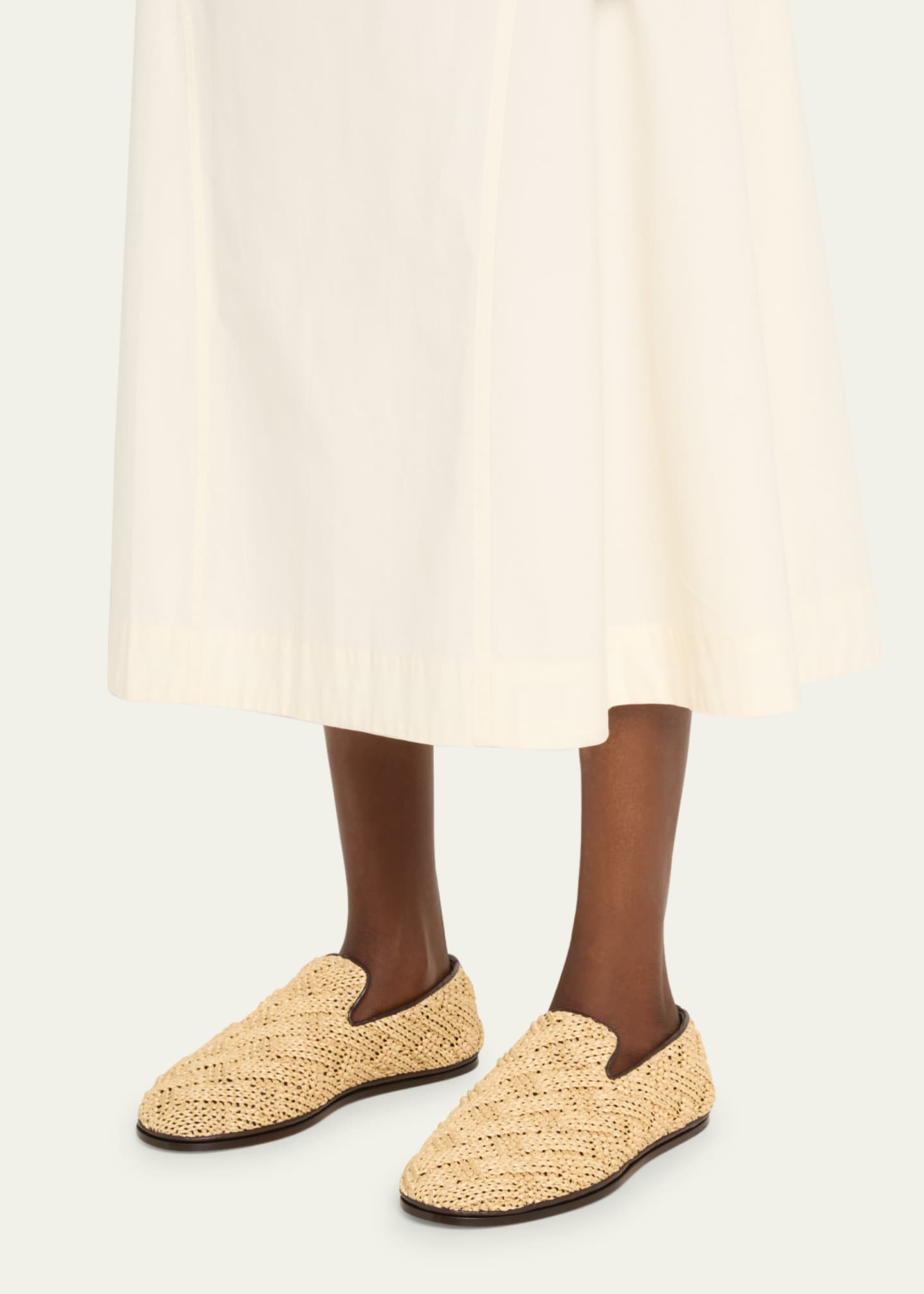 Bottega Veneta Sunday Raffia Slipper Loafers Image 2 of 5